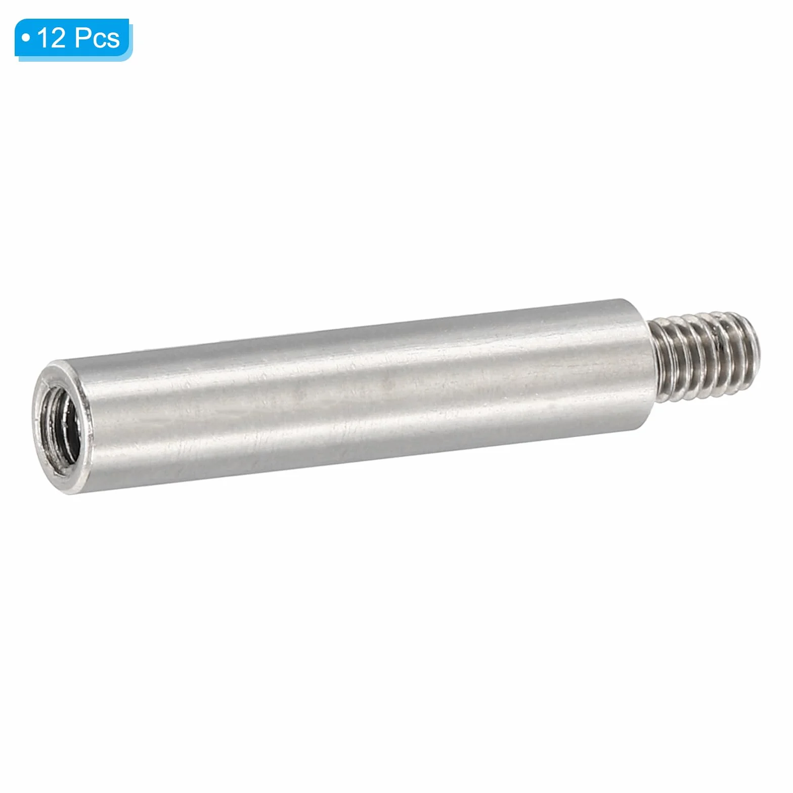 PATIKIL 12 sztuk dystansowych M4, dystansowe dystansowe M4 30 + 6 mm, aluminiowe gwintowane elementy dystansowe, zestaw śrub 4 mm, średnica wewnętrzna 6 mm, metryczne adaptery gwintu męskiego