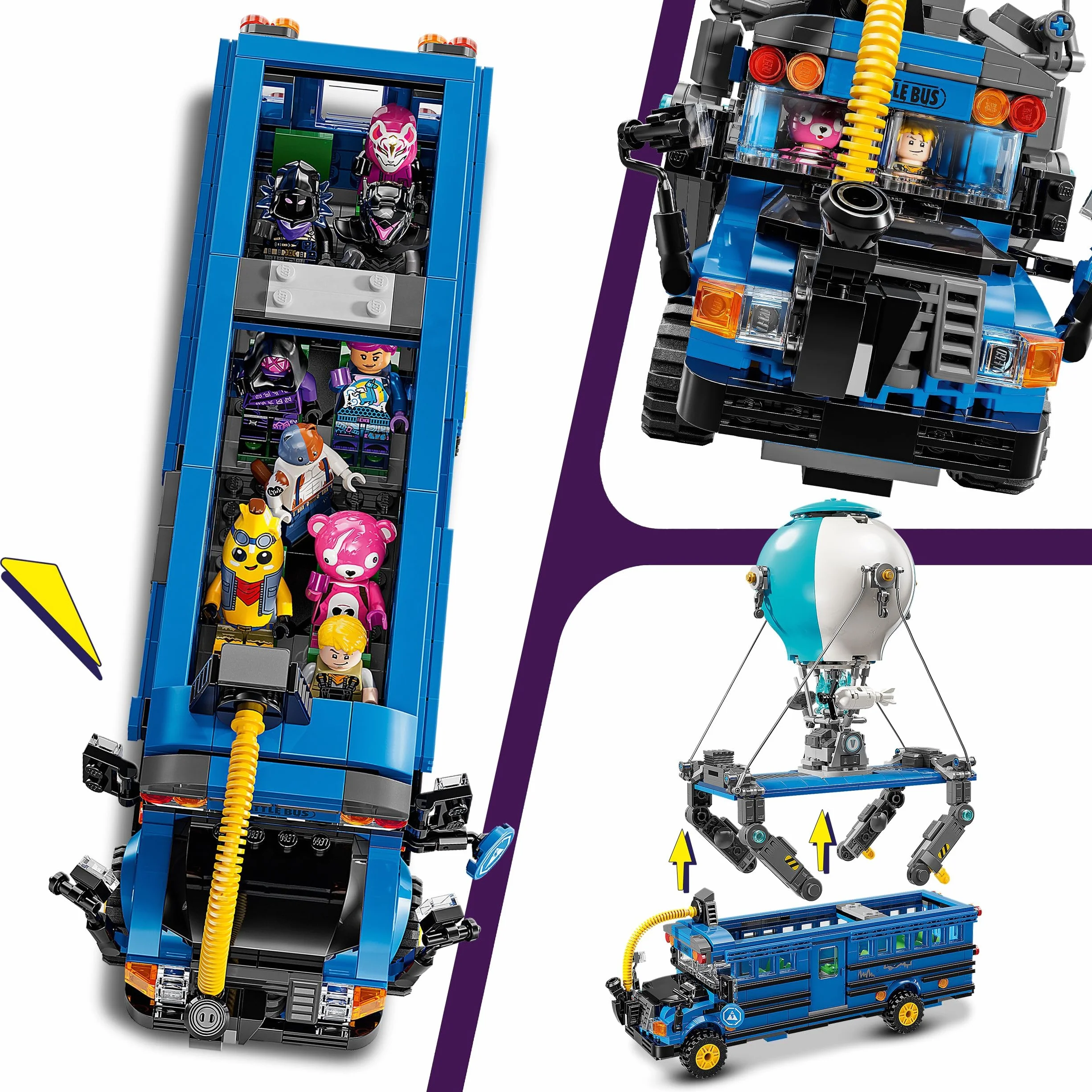 LEGO Fortnite Bus Bojowy, Kolekcjonerska Zabawka dla 10-latka do Zbudowania z 9 Minifigurkami, Zestaw z Pojazdem dla Chłopca i Dziewczynki, Pomysł na Prezent dla Gracza, 77073