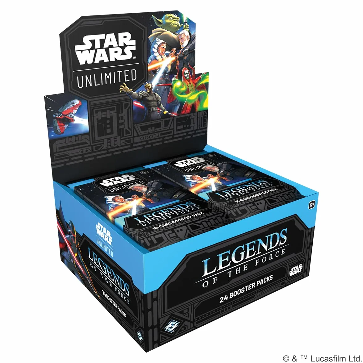 Asmodee - FFG - Star Wars: Unlimited Trading Card Game - Legends of The Force - wyświetlacz booster (24 pakiety Booster) - TCG dla dzieci i dorosłych, w wieku 12+, 2+ graczy, 20 minut, język angielski