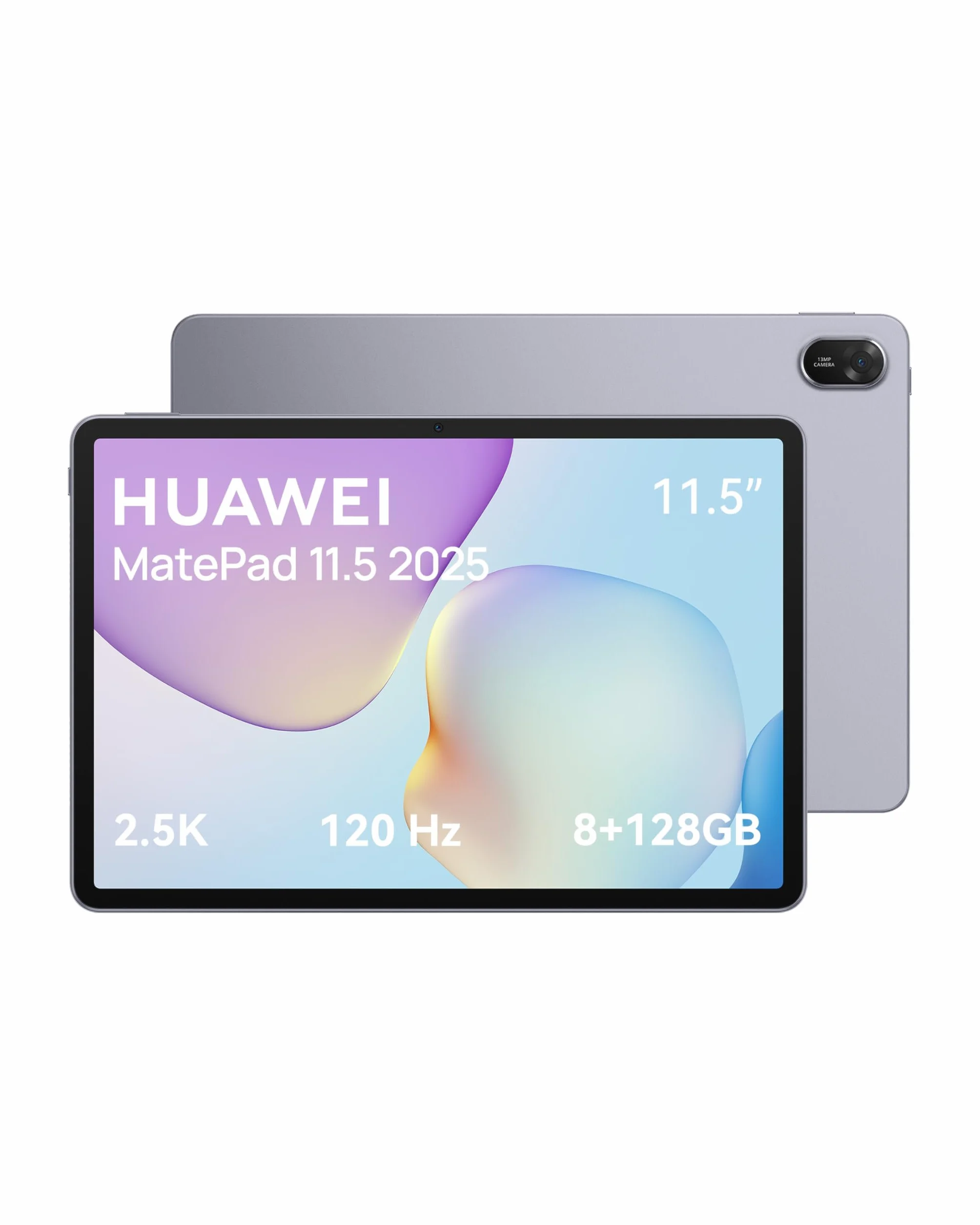 HUAWEI MatePad tablet 11,5" 2025, 2,5 K 120 Hz, 8 + 128 GB, akumulator 10,100 mAh, do 14 godzin odtwarzania wideo, 40 W Supercharge, Wi-Fi 6, cztery głośniki, gry, szary