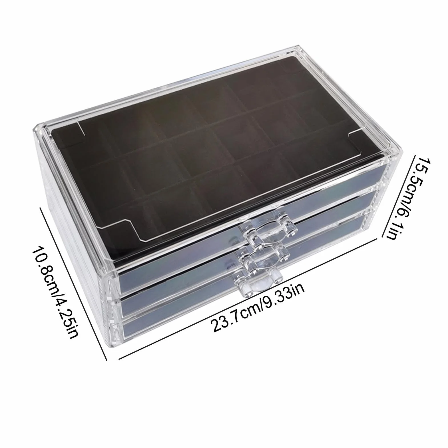 Skała gablota, kryształowa półka, gablota z 54 przegródkami, akrylowa gablota z kamieniami szlachetnymi, trójwarstwowa półka ekspozycyjna, pudełko ekspozycyjne na minerały, ekspozycja kolekcji muszli,