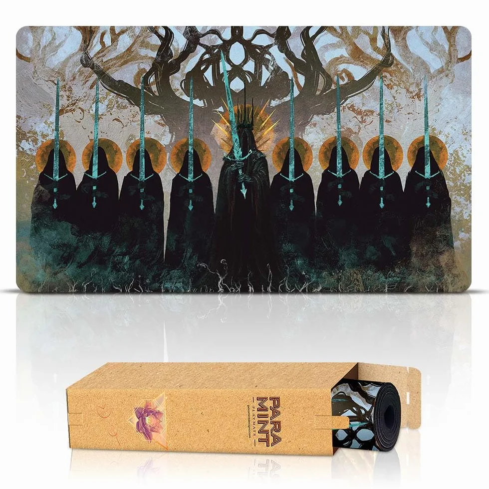 The Nine Black Riders (Stitched) - MTG Playmat by Anato Finnstark, LOTR Lord of the Rings - Compatible with Magic the Gathering Playmat - Play MTG, YuGiOh, TCG - Original Play Mat Art Designs