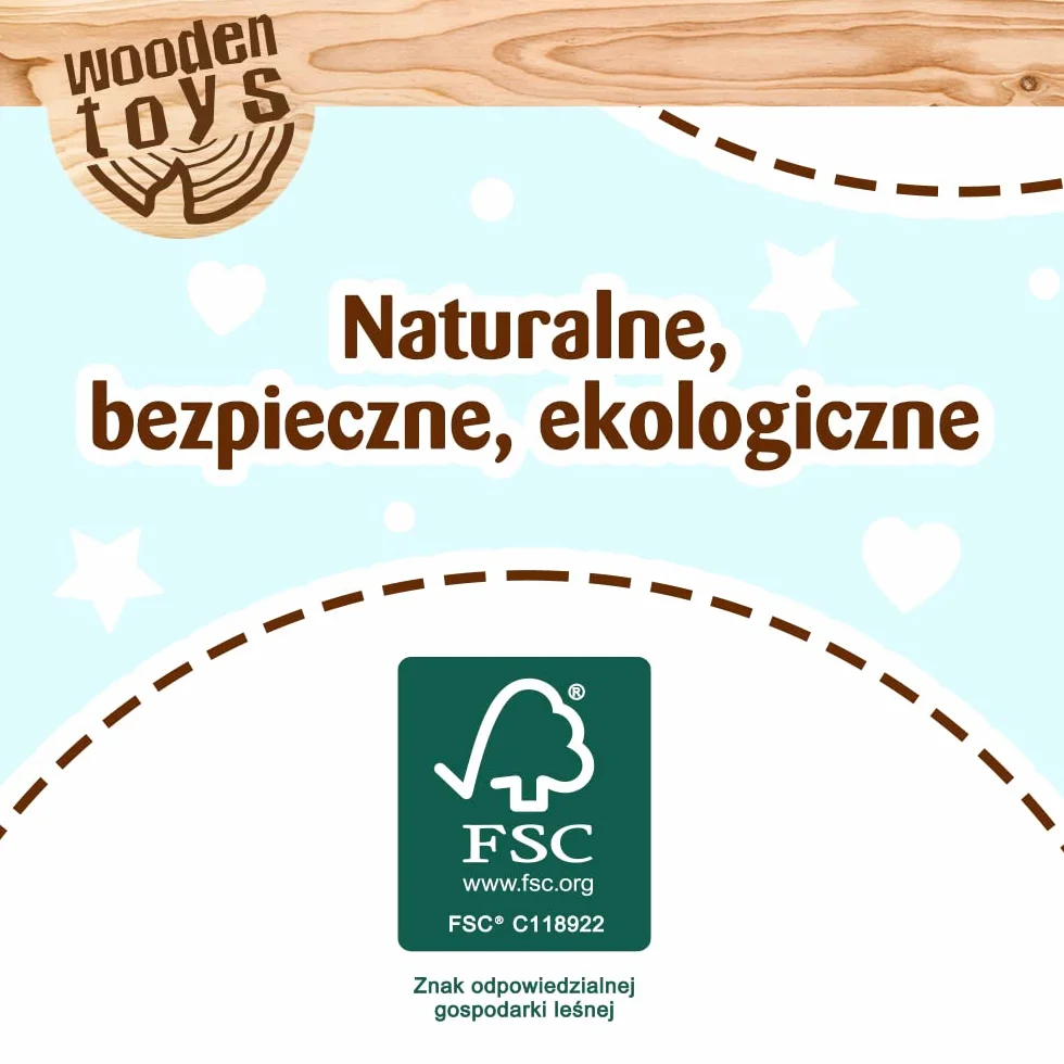 Trefl Drewniana Zabawka Kotek na Kółkach z Sznurkiem dla Dzieci od 12 miesięcy