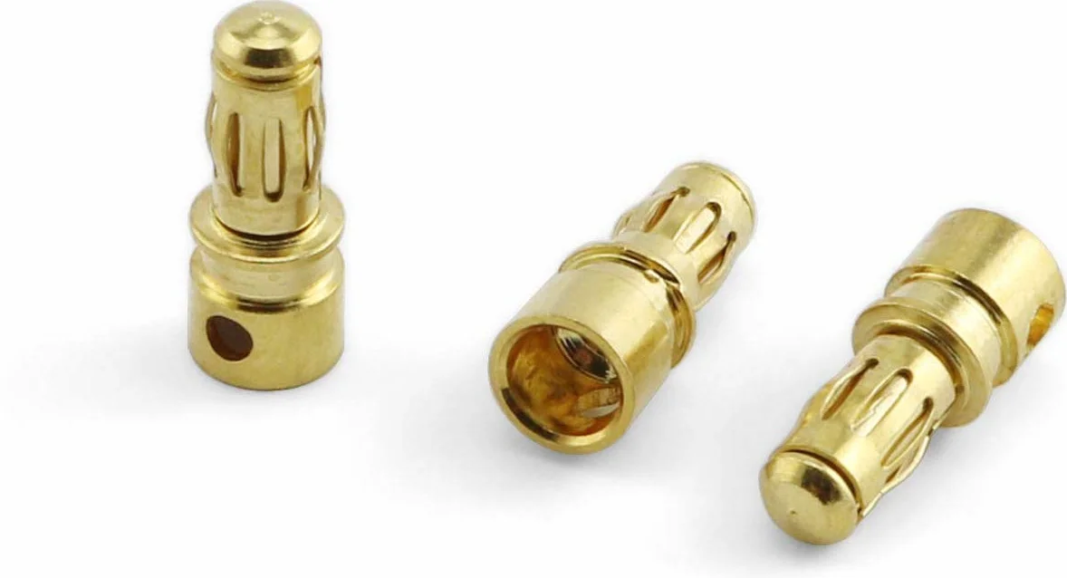 GTIWUNG 15 par pozłacanych wtyczek bananowych, 3,5 mm, do silnika, bezszczotkowy silnik ESC, pozłacane wtyczki bananowe, wtyki kulowe (15 szt. 3,5 mm męski wtyk + 15 szt. 3,5 mm wtyk żeński 3,5 mm)