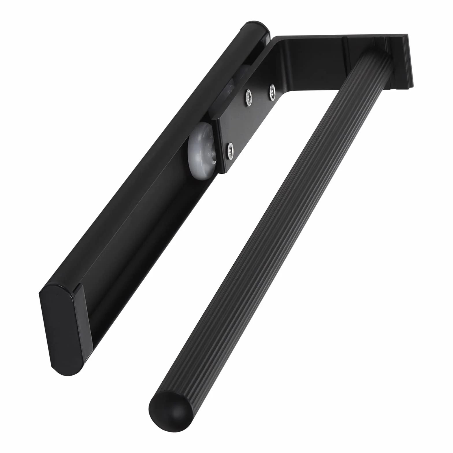 SOTECH Ted aluminiowy wieszak na ręczniki 1 ramię czarny matowy (325-487 mm, wysuwany, obrotowy) teleskopowy wieszak na ręczniki do łazienki lub kuchni
