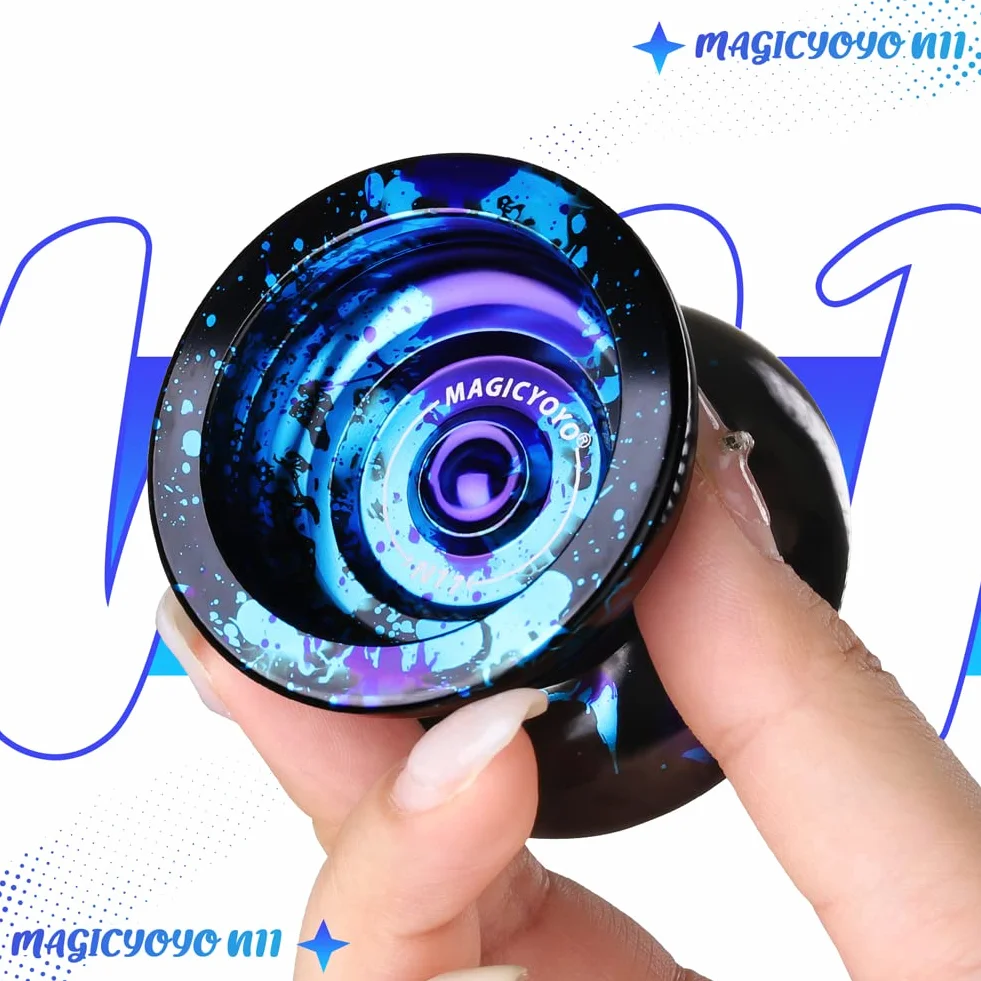 MAGICYOYO N11 Yo-Yo Profesjonalne niereaktywne, stop metalu YoYo dla początkujących + łożysko płaskie + wał + narzędzie do demontażu łożysk + torba do przechowywania Yo-Yo + 12 strun