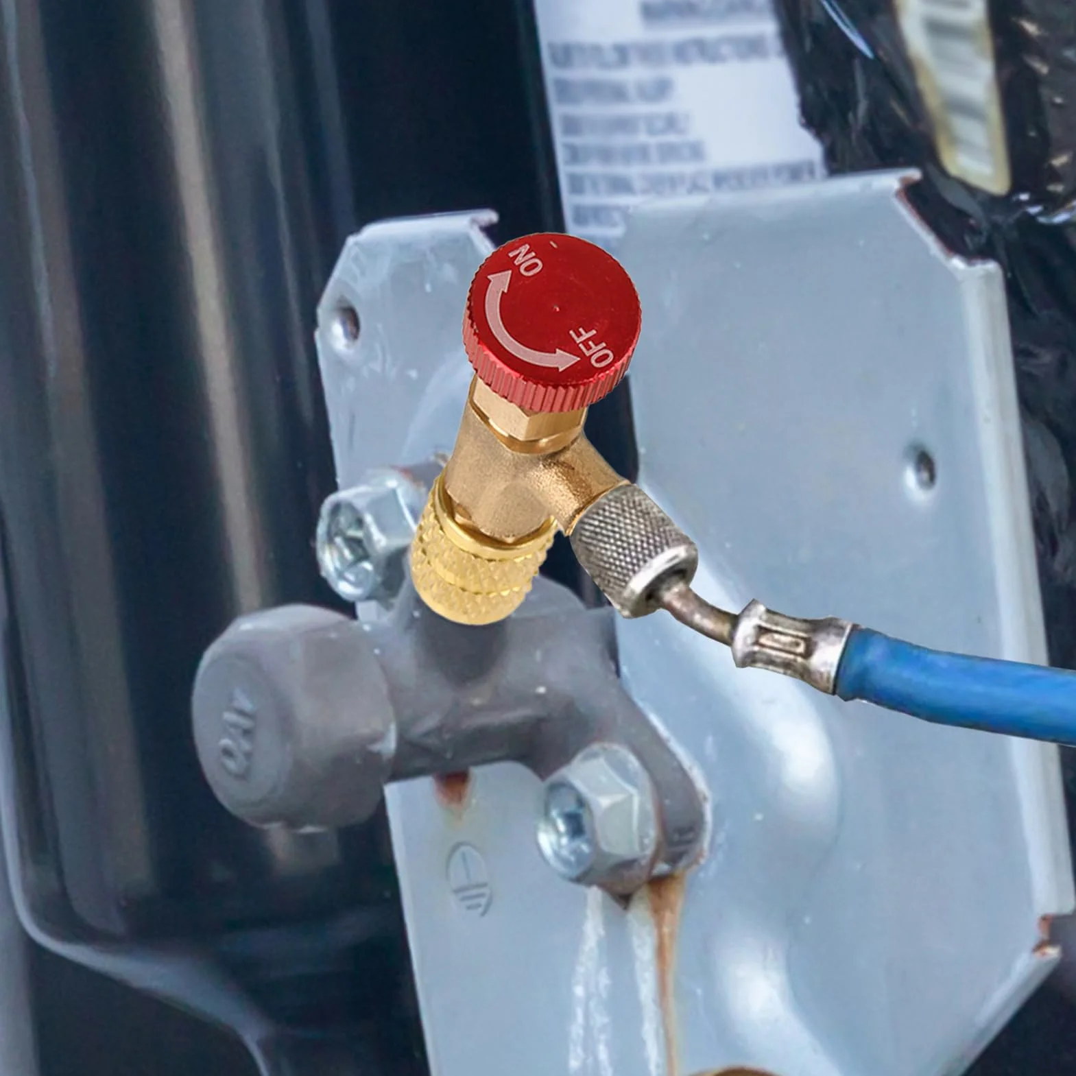 Adapter zaworu chłodniczego R410A- 1/4"- 5/16" - Zawór bezpieczeństwa klimatyzacji - Zawór sterujący czynnikiem chłodniczym, zachowaj klimatyzację