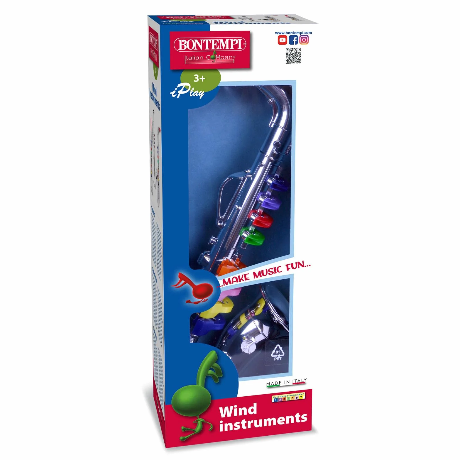 Bontempi ChromaticGrandSax Duży chromowany saksofon z 8 nutami