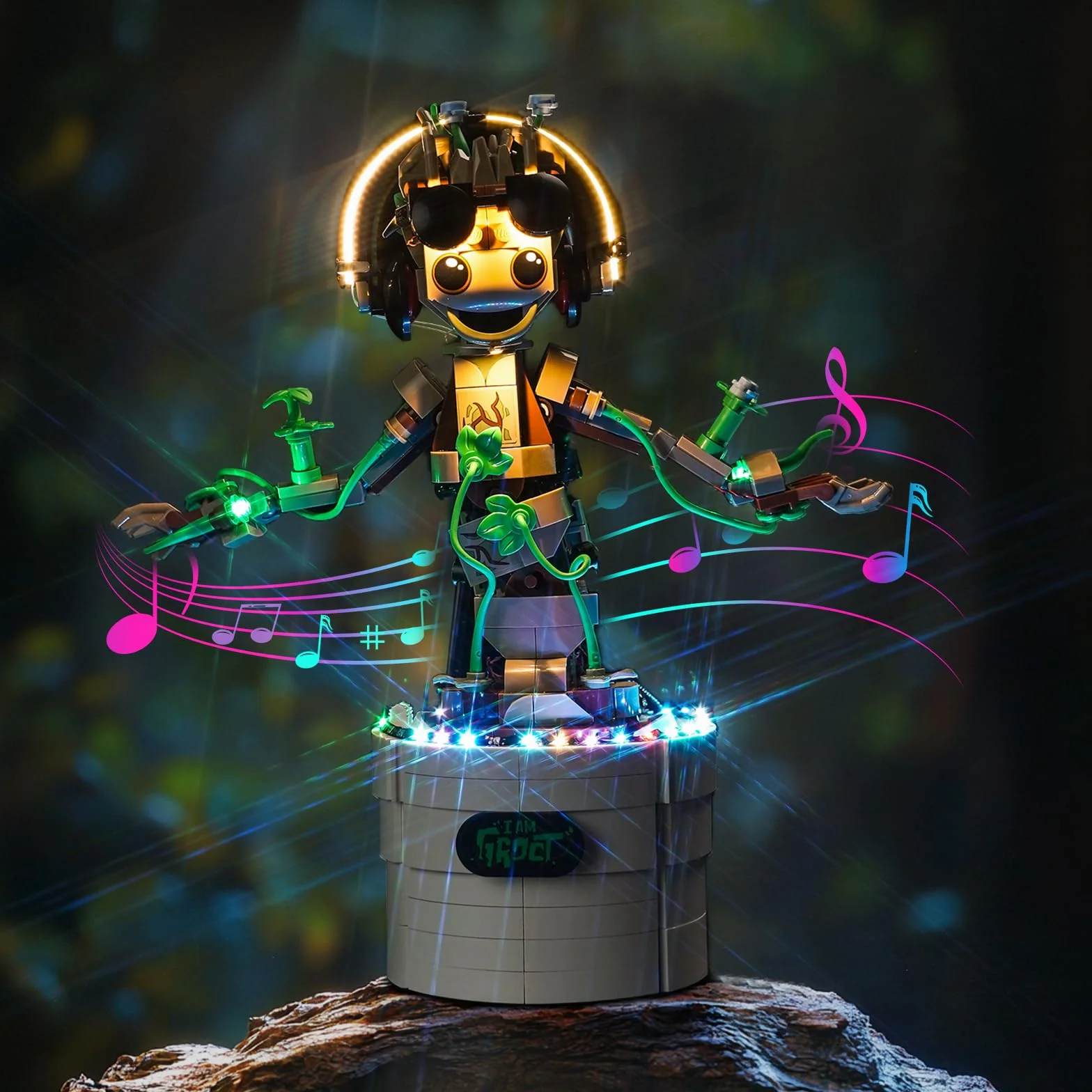Music Version zestaw oświetleniowy kompatybilny z Lego Dancing Groot 76297 (nie jest to model), zestaw oświetleniowy LED, kompatybilny z Lego 76297 Dancing Groot, kreatywna zabawka