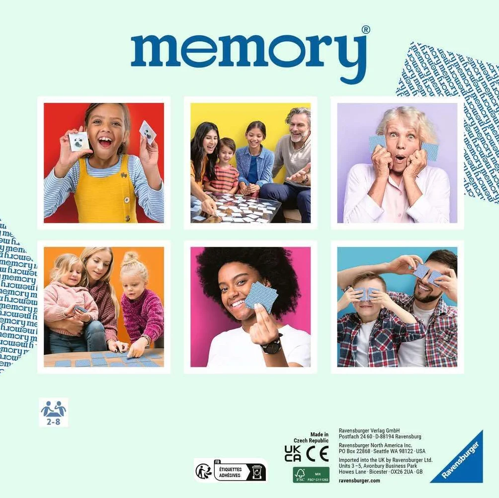 Ravensburger - 20889 - Ravensburger Classic memory®, Neuauflage des Spieleklassikers aus dem Jahr 1969, Merkspiel für 2-8 Spieler ab 6 Jahren