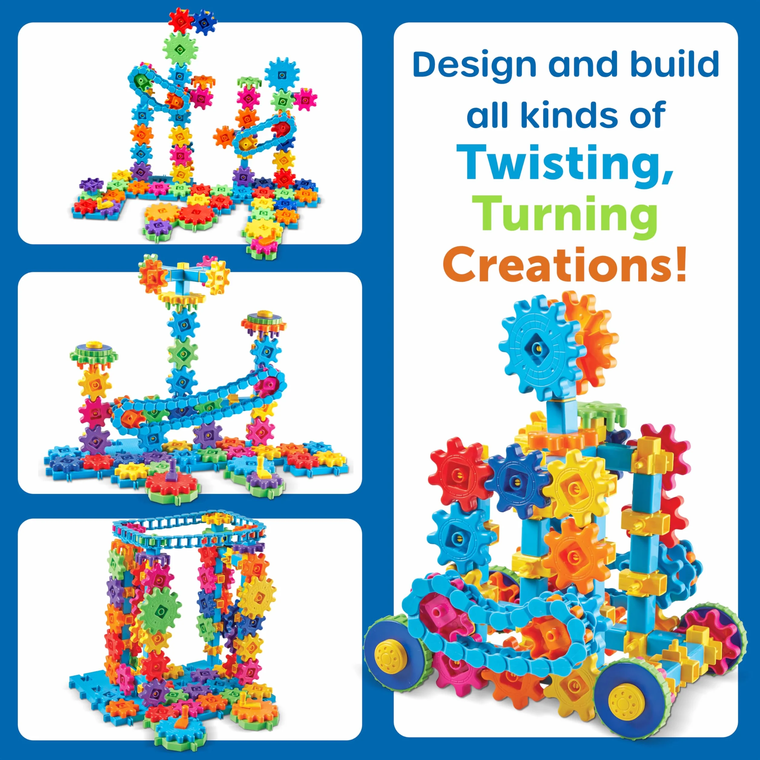 Learning Resources Gears! Gears! Gears! Mega Buduje Budownictwo 235-Kawałek Zestaw
