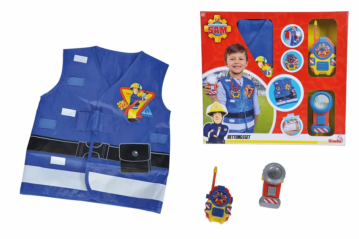 Simba - Strażak Sam Zestaw strażaków z nadrukiem - Latarka 11 cm - Talkie 14 cm od 3 lat
