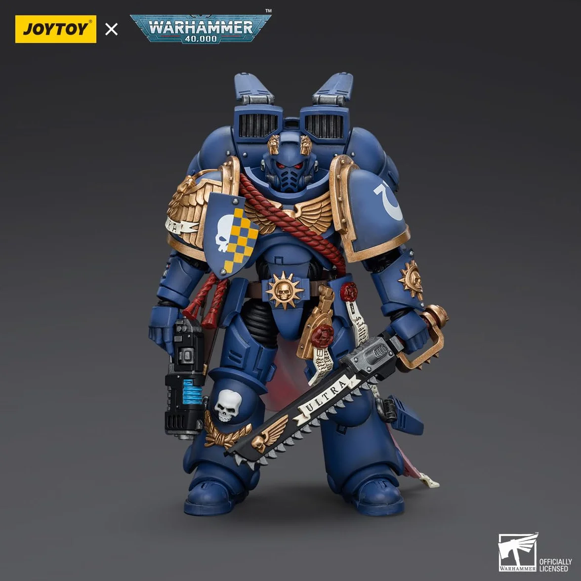 TOYVERSE JOYTOY 1/18 Figurka akcji Warhammer 40,000, kapitan ultramaryny z pakietem skokowym, model postaci ruchomych stawów, od 15 lat