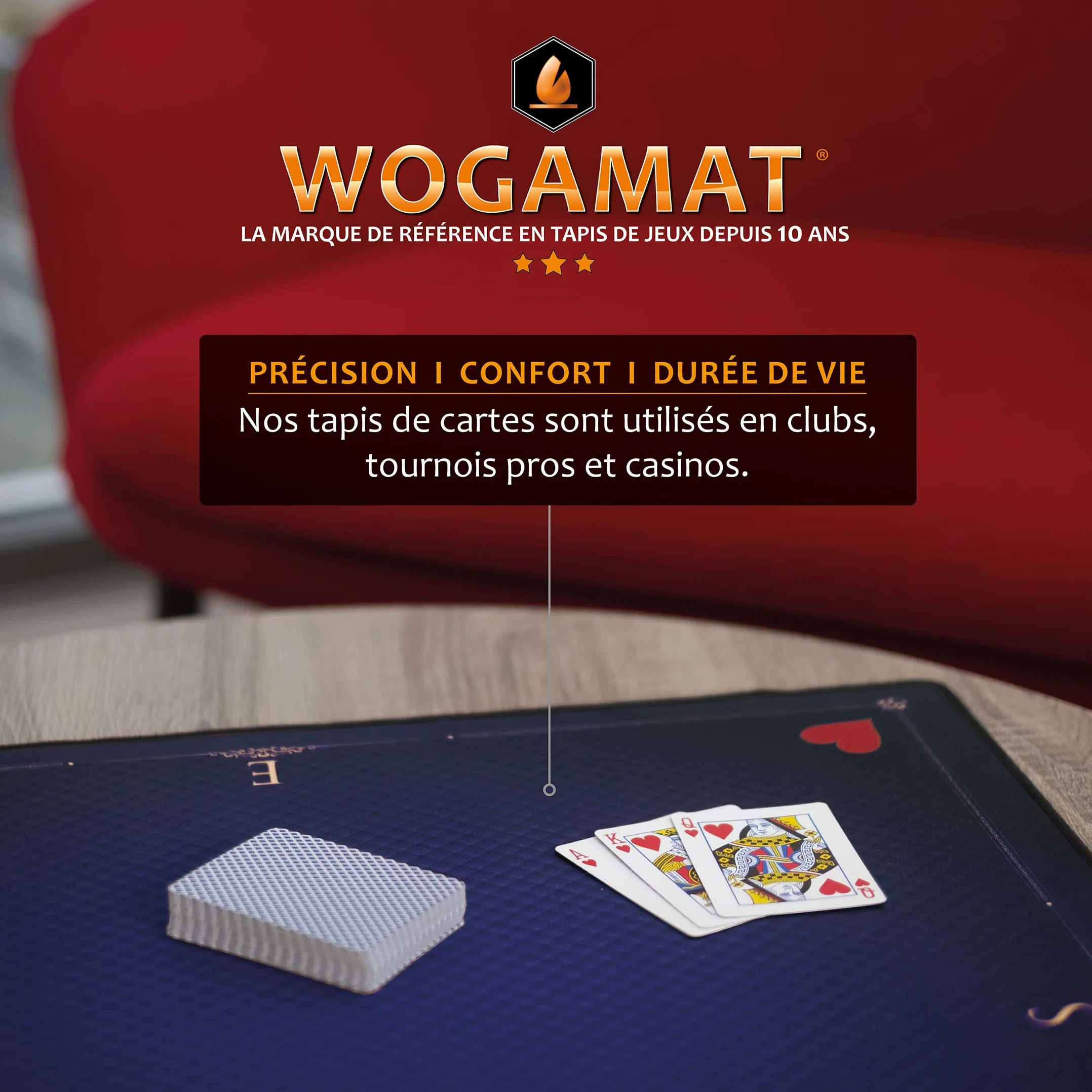Mata na karty do gry 60x60 cm niebieska antypoślizgowa neopren WOGAMAT