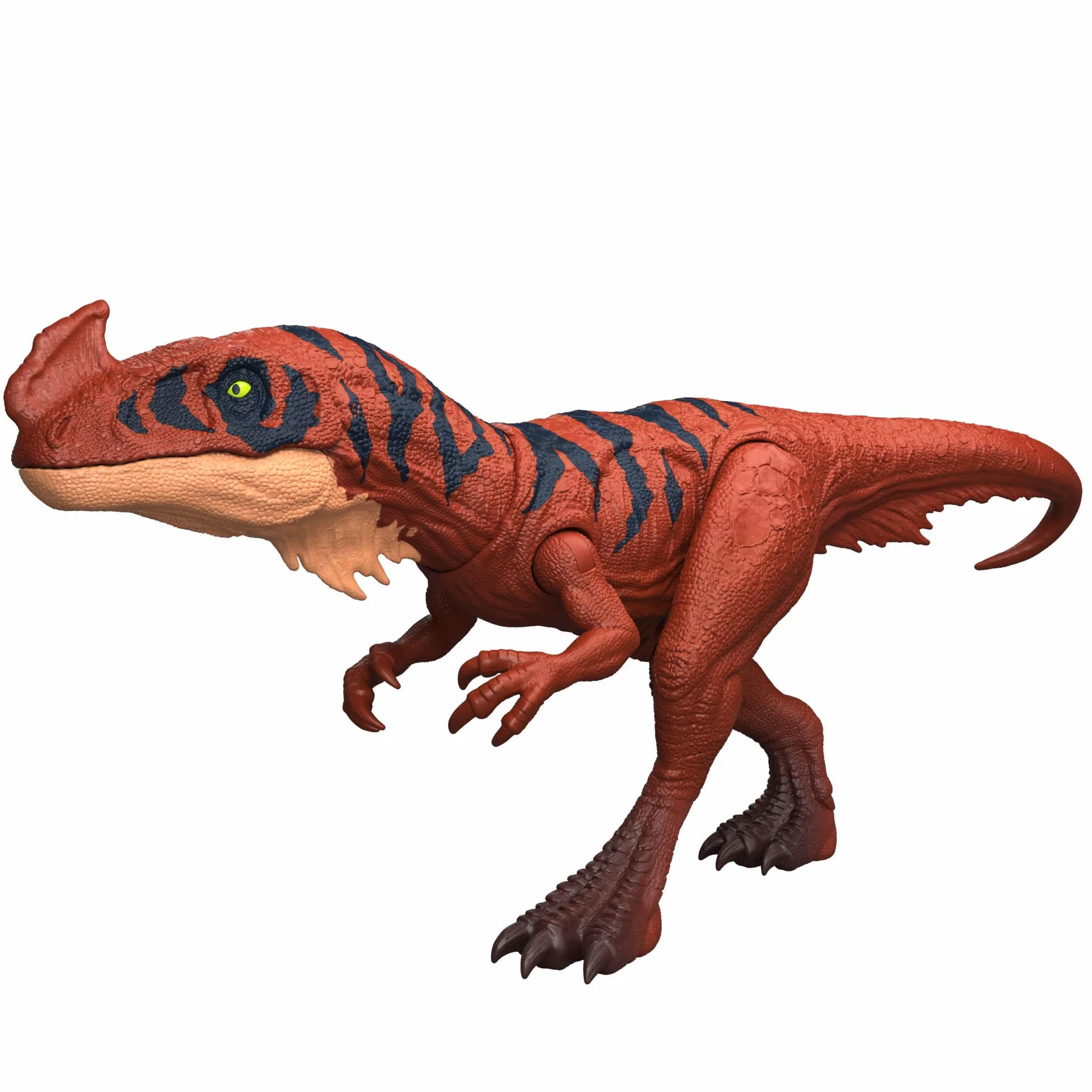 Mattel Jurassic World Afrowenator Ryczący dinozaur Figurka dinozaura, wielokierunkowy atak paszczą i dźwięk, zabawka interaktywna do ustawiania w różnych pozach, dinozaur zabawka dla dzieci 4+, JKL76
