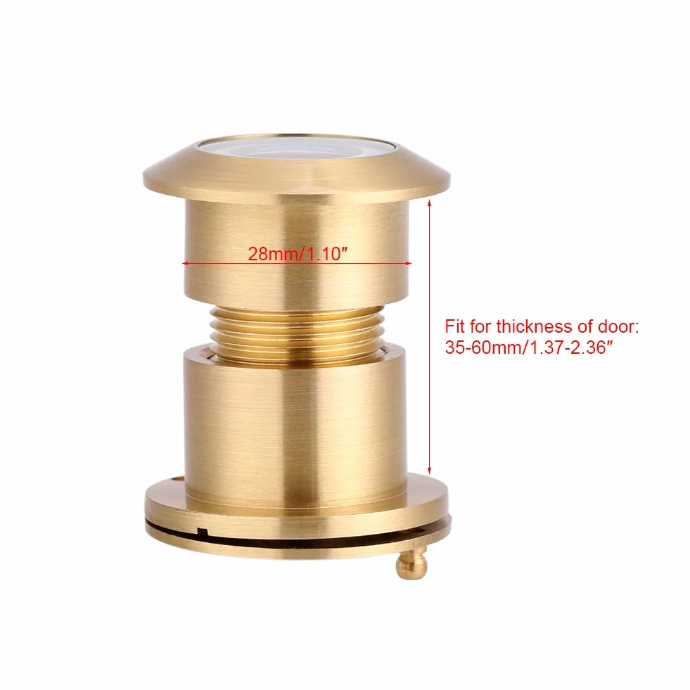 Wizjer do drzwi 28 mm Wizjer o szerokim kącie widzenia Zabezpieczony przed kradzieżą wizjer do drzwi z osłoną ochronną dla drzwi o grubości 35 mm–60 mm (złoty)