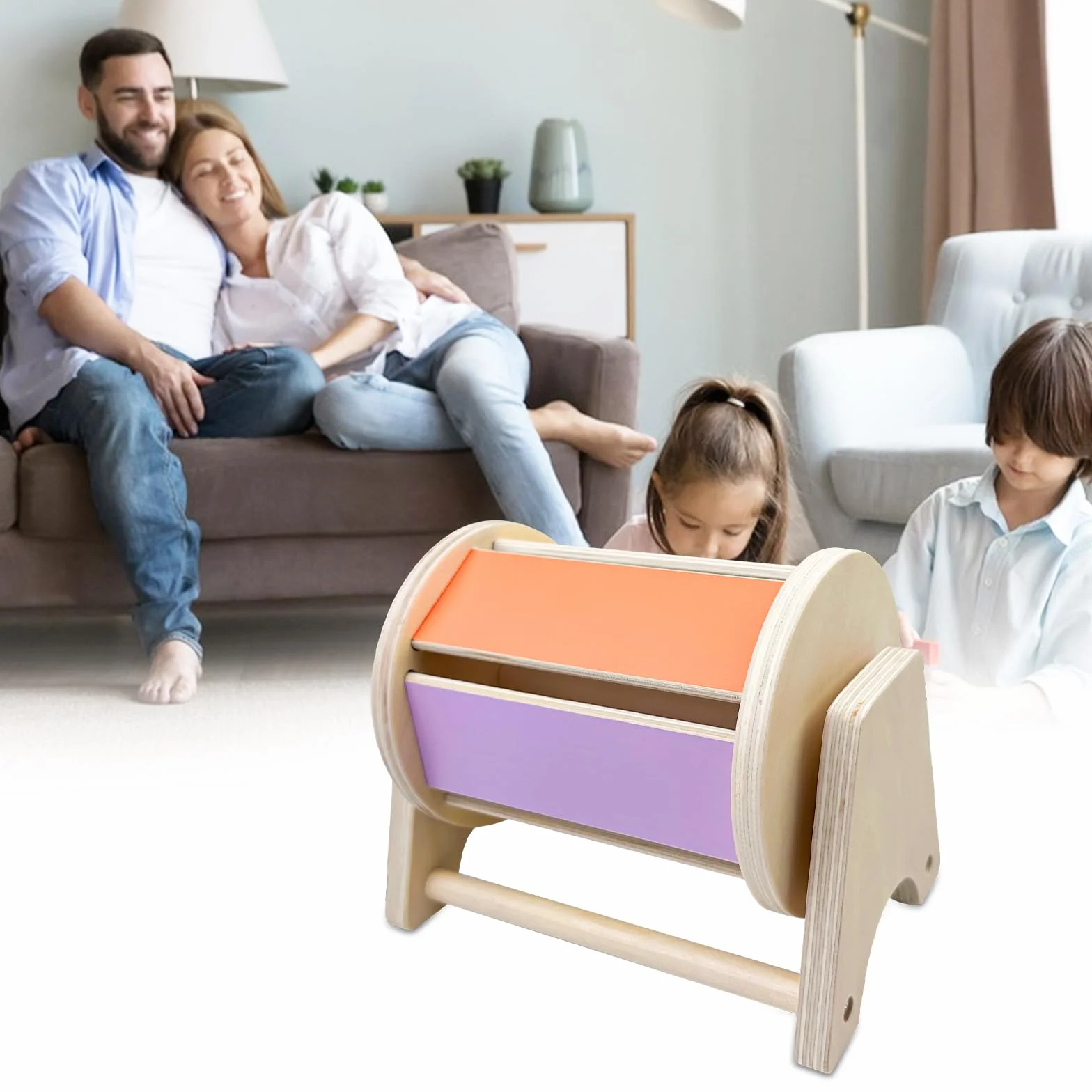 Maxentico Montessori sensoryczna obracająca się zabawka bębnowa