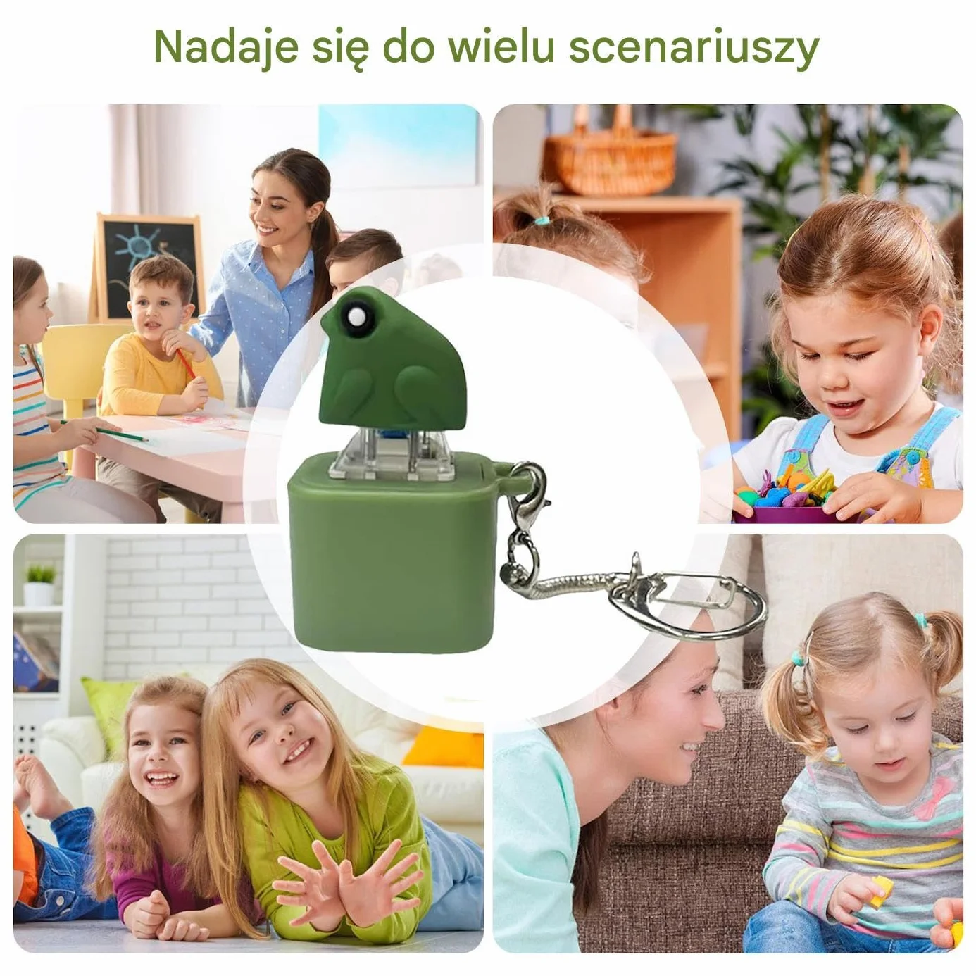 Antystresowa Zabawka Klikająca Brelok Klawiatura Świecący Dźwiękowy Żaba Redukująca Stres