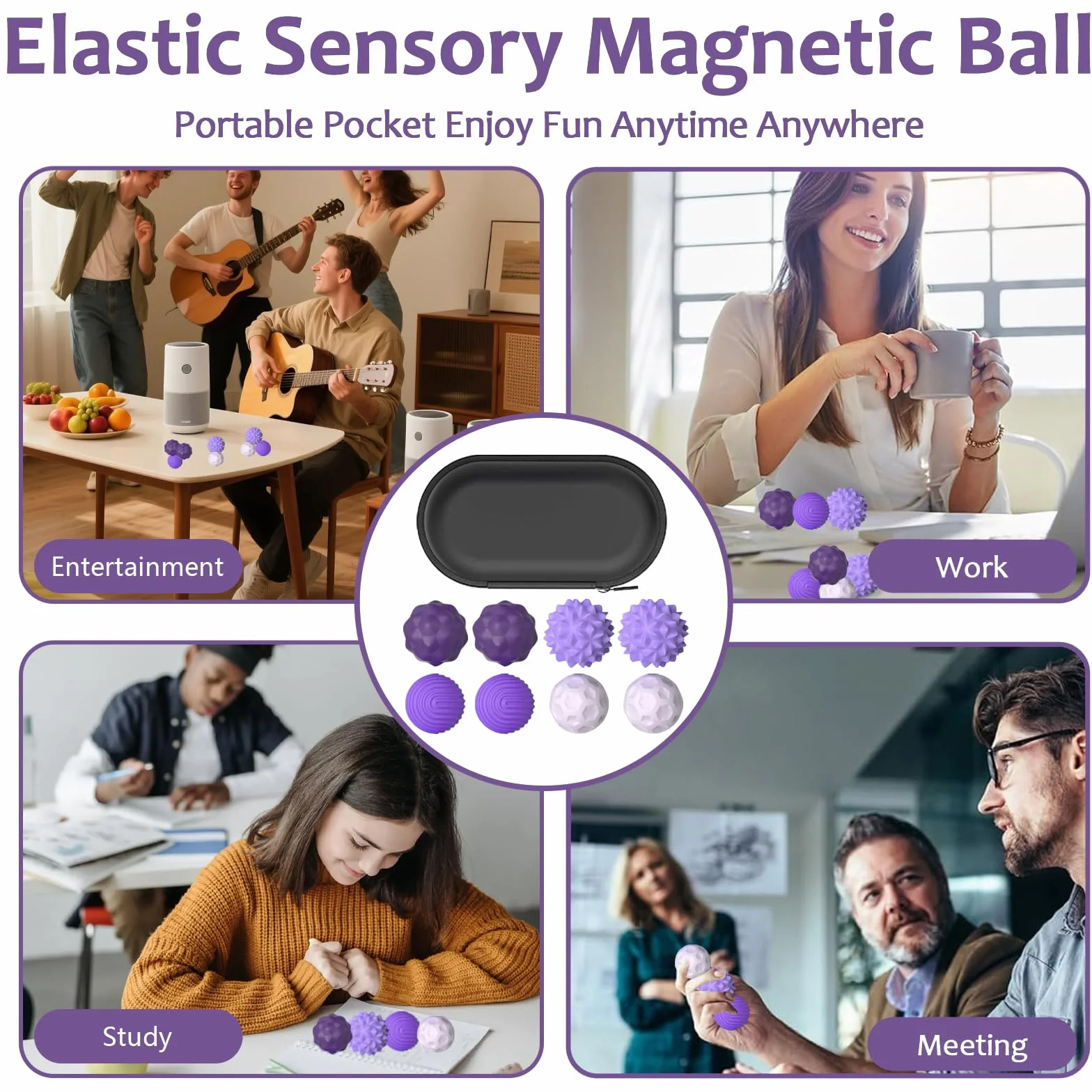 8 magnetycznych zabawek antystresowych, dla dzieci i dorosłych, magnetyczne piłki sensoryczne jako zabawki sensoryczne, piłki antystresowe z silikonowym etui, idealne przeciwko stresowi i