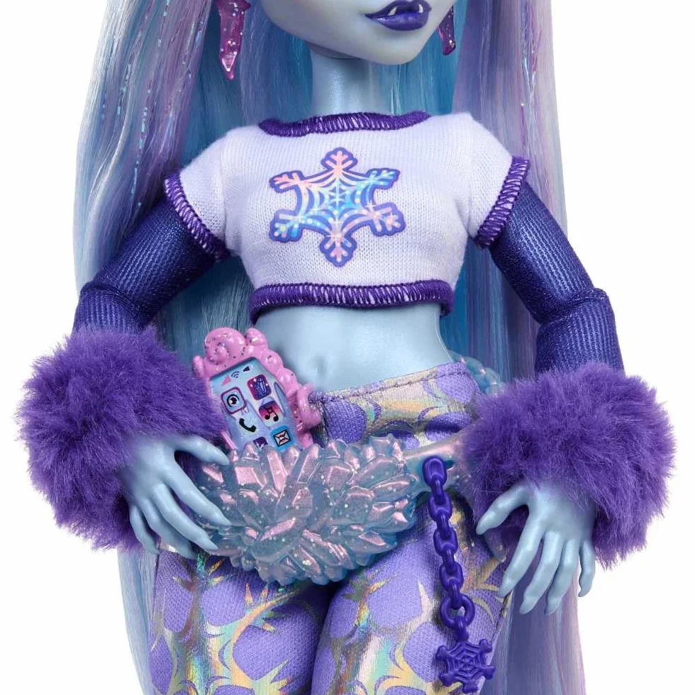Monster High Abbey Bominable Lalka podstawowa Yeti + figurka mały mamut i akcesoria tematyczne, HNF64