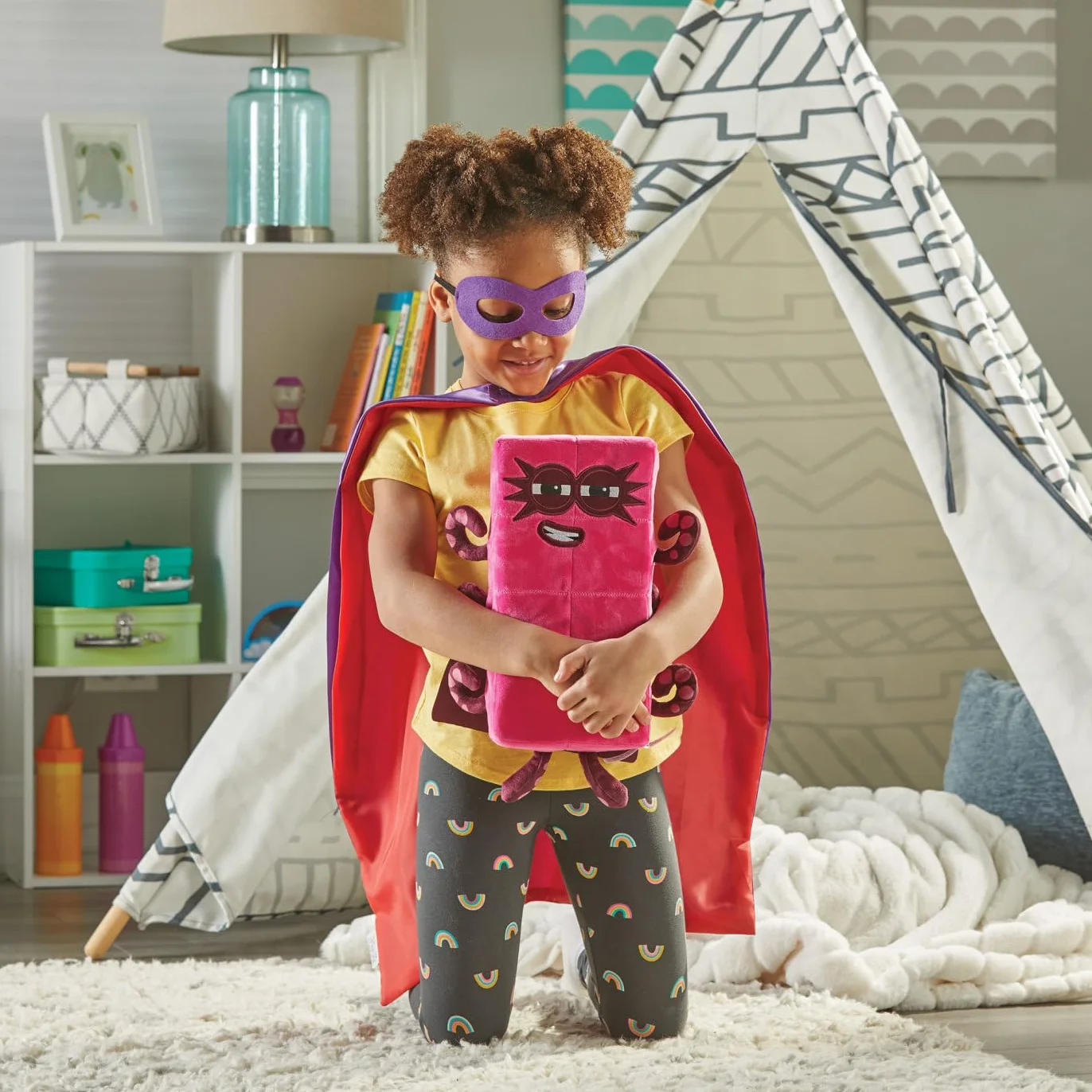 Learning Resources Numberblocks Sing-Along Superhero Octoblock, Interaktywna Pluszowa Cyfra, Wielokolorowe HM96940-UK
