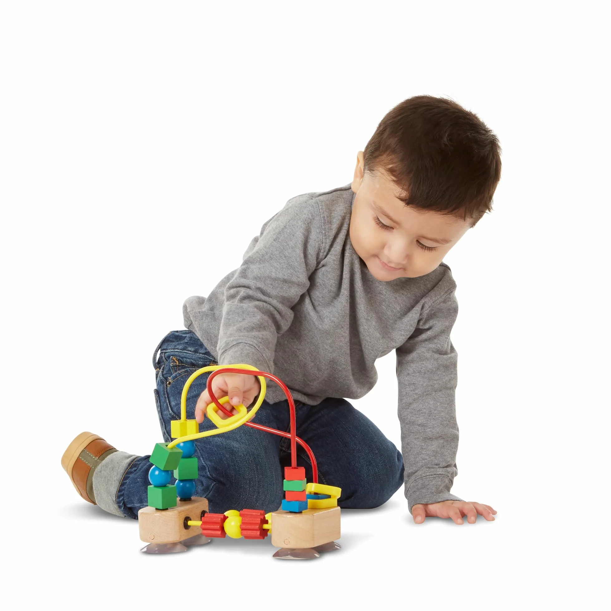Melissa & Doug – pierwszy labirynt koralikowy (zabawki rozwojowe, drewniana zabawka edukacyjna, rzemiosło wysokiej jakości i solidna konstrukcja, wys. 19,685 cm x szer. 9,525 cm x wys. 17,78 cm)