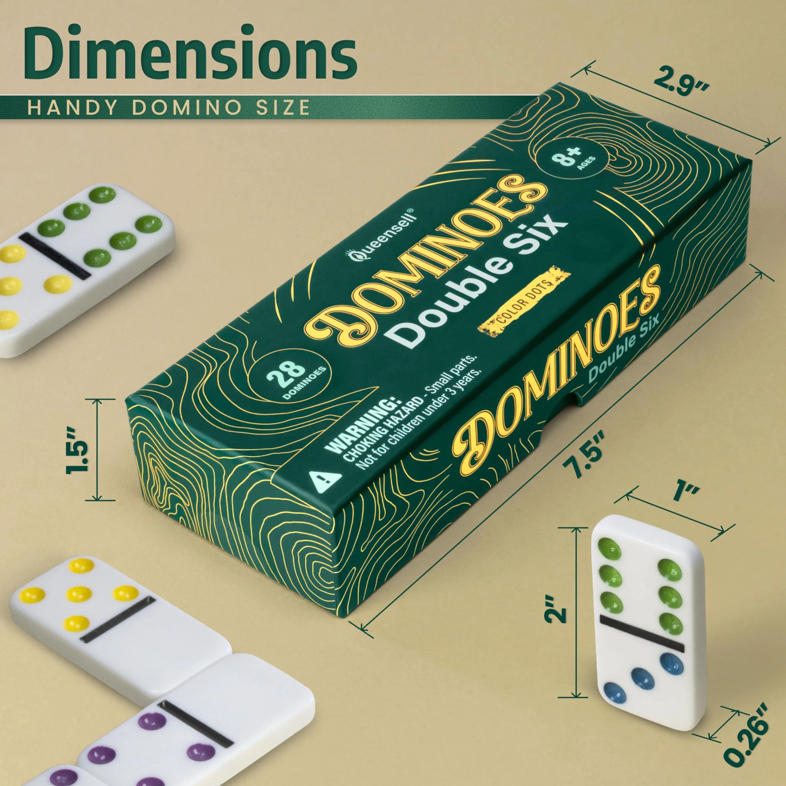 Queensell Domino D6 Collor Dots