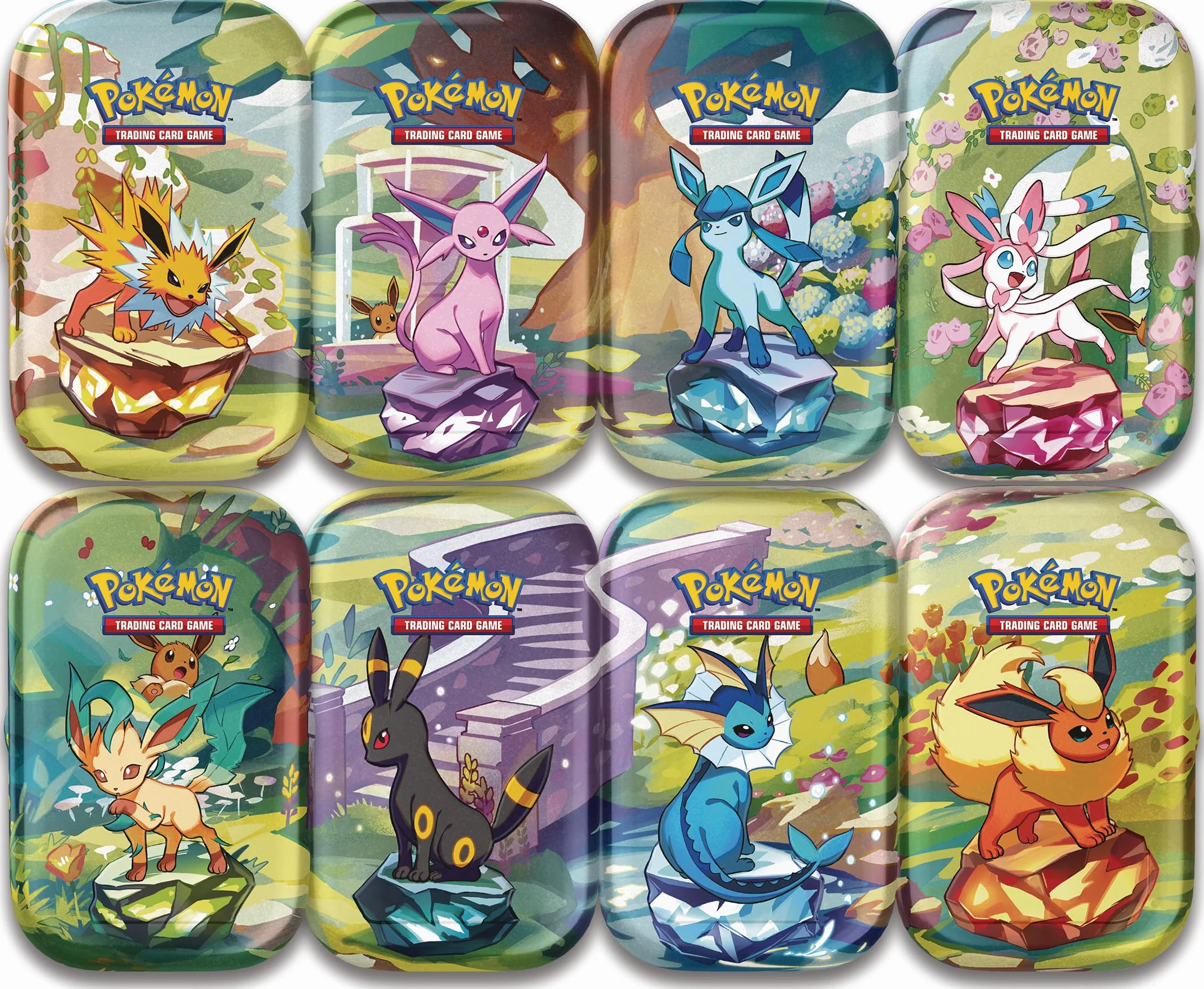 Pokémon - Gra karciana kolekcjonerska: Mini-Tin-Box Karmesin & Purpur – Pryzmatyczne zmiany: Feelinara (2 boosterpacks i 1 moneta)