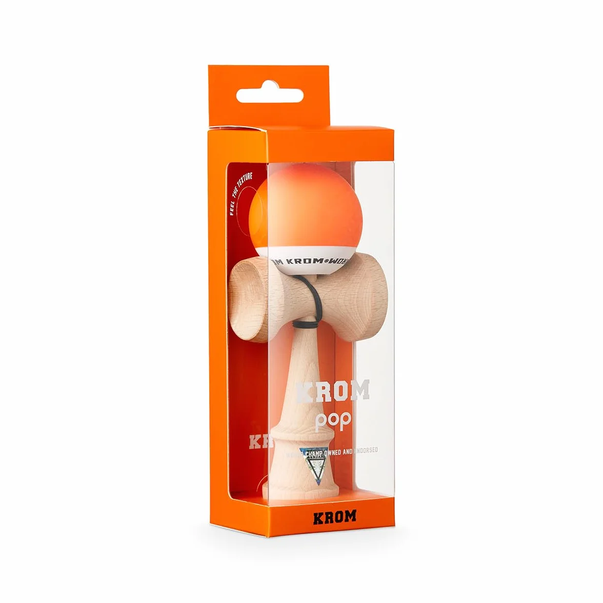 Zabawka KROM Kendama - Pomarańczowy POP - Zwiększone zdolności poznawcze - Poprawia równowagę, refleksy i kreatywność - zaprojektowany przez profesjonalistów dla początkujących i ekspertów.