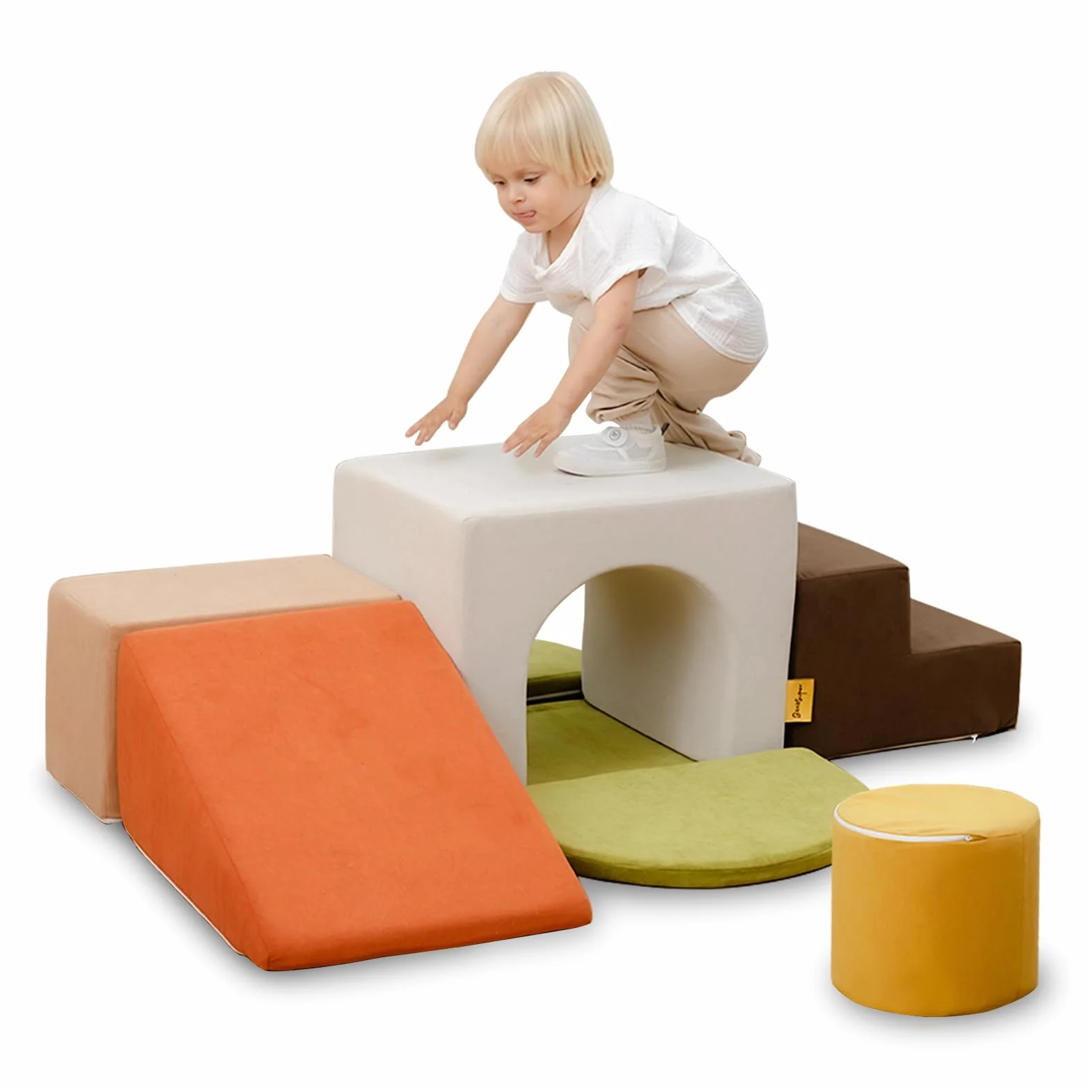 BanaSuper Piankowe bloki wspinaczkowe dla dzieci, piankowe klocki XXL, certyfikat EN71, antypoślizgowe, zabawki Montessori, do prania, etui do zabawy