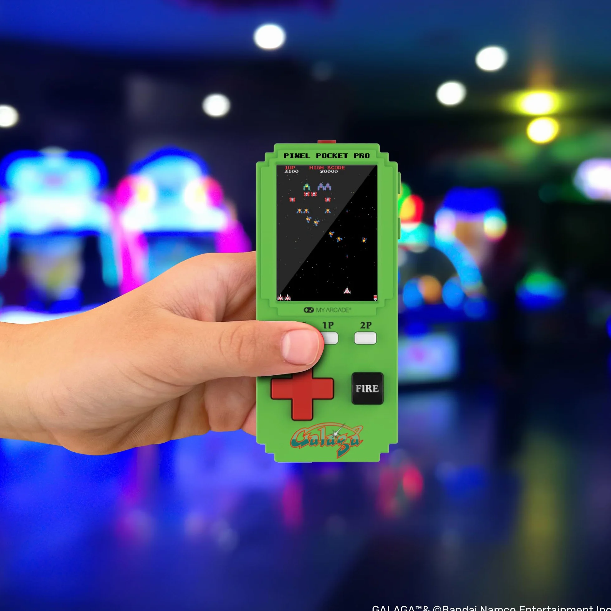 Galaga Pixel Player: oficjalnie licencjonowana gra wideo Galaga, przenośny brelok do kluczy, gry dla dzieci i dorosłych