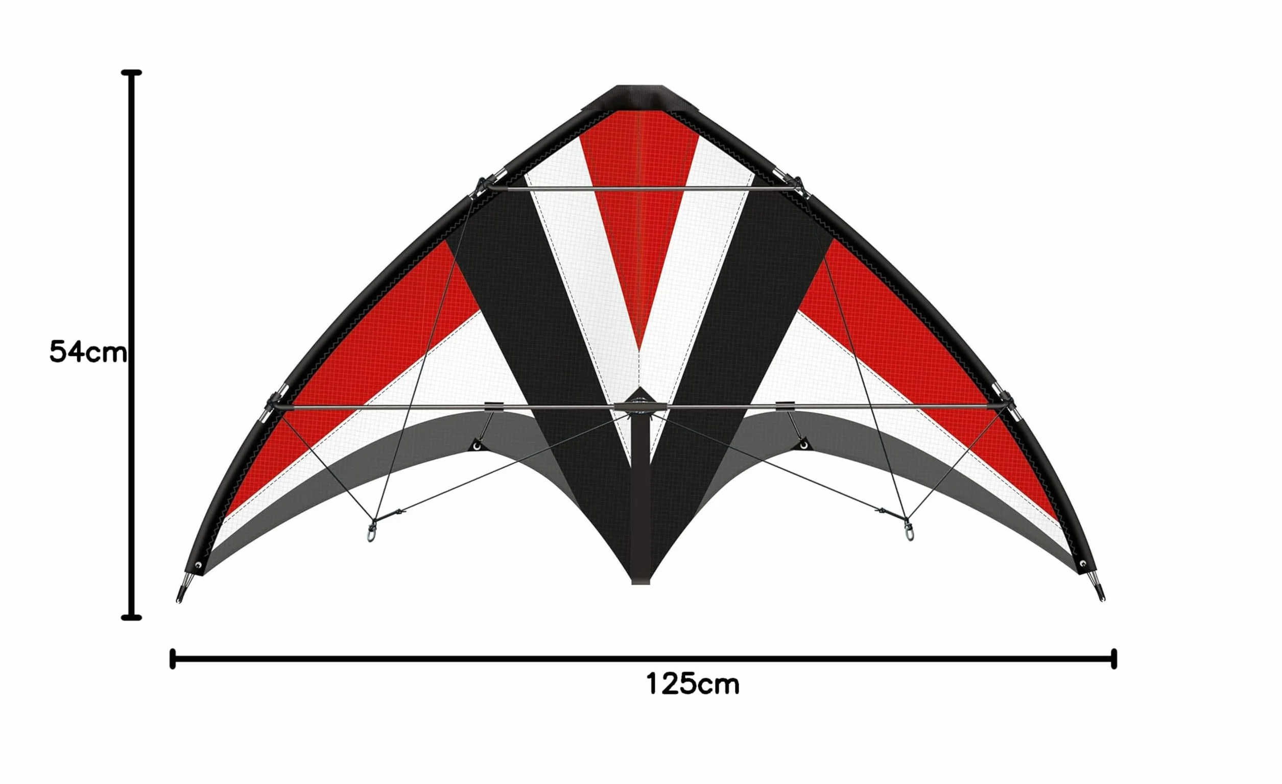 Paul Günther 1031 - Sportowy latawiec sterujący Whisper 125 GX, latawiec dla początkujących, ze szpulami sterującymi i sznurkiem, ok. 125 x 54 cm duży