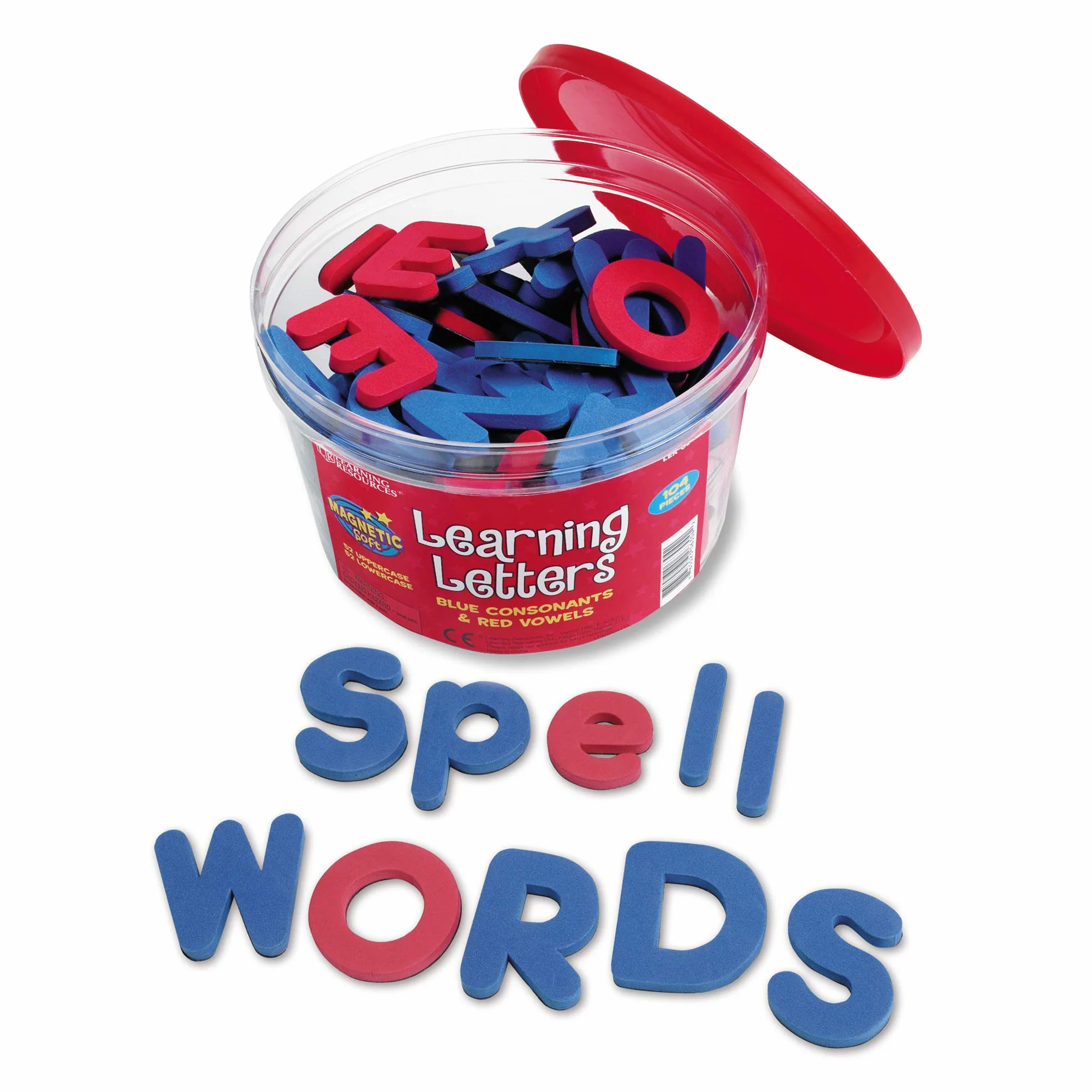 Learning Resources Miekki Piana Magnetyczny Duze litery oraz Male Uczenie sie Listy 104-Kawałek Zestaw, Niebieski/Czerwony