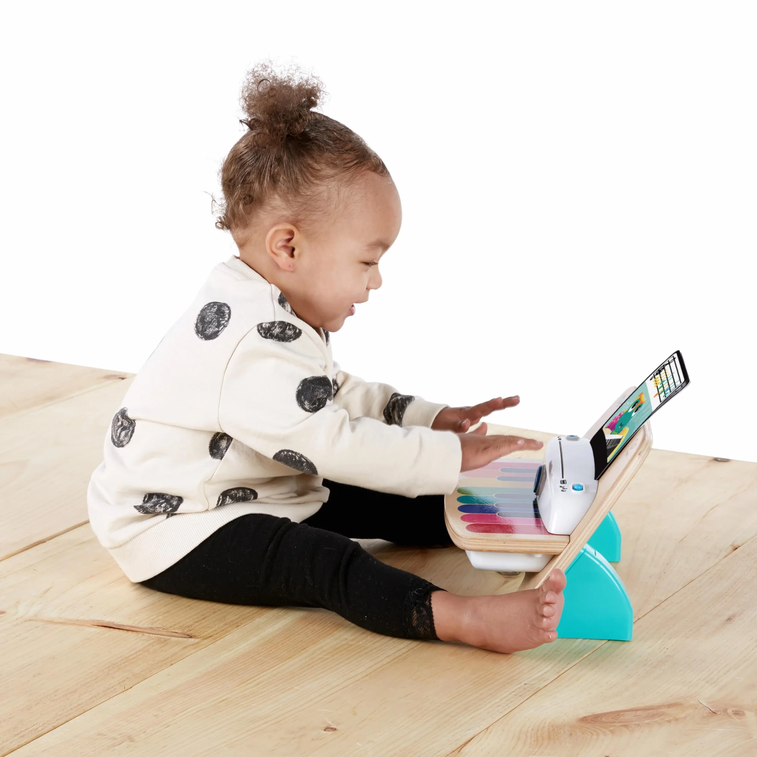 Baby Einstein Hape Magic Touch Piano Wooden Musical Toy Instruments for Toddlers, 2 Play Modes, 6 Songs, Volume Control, Age 6 Months +