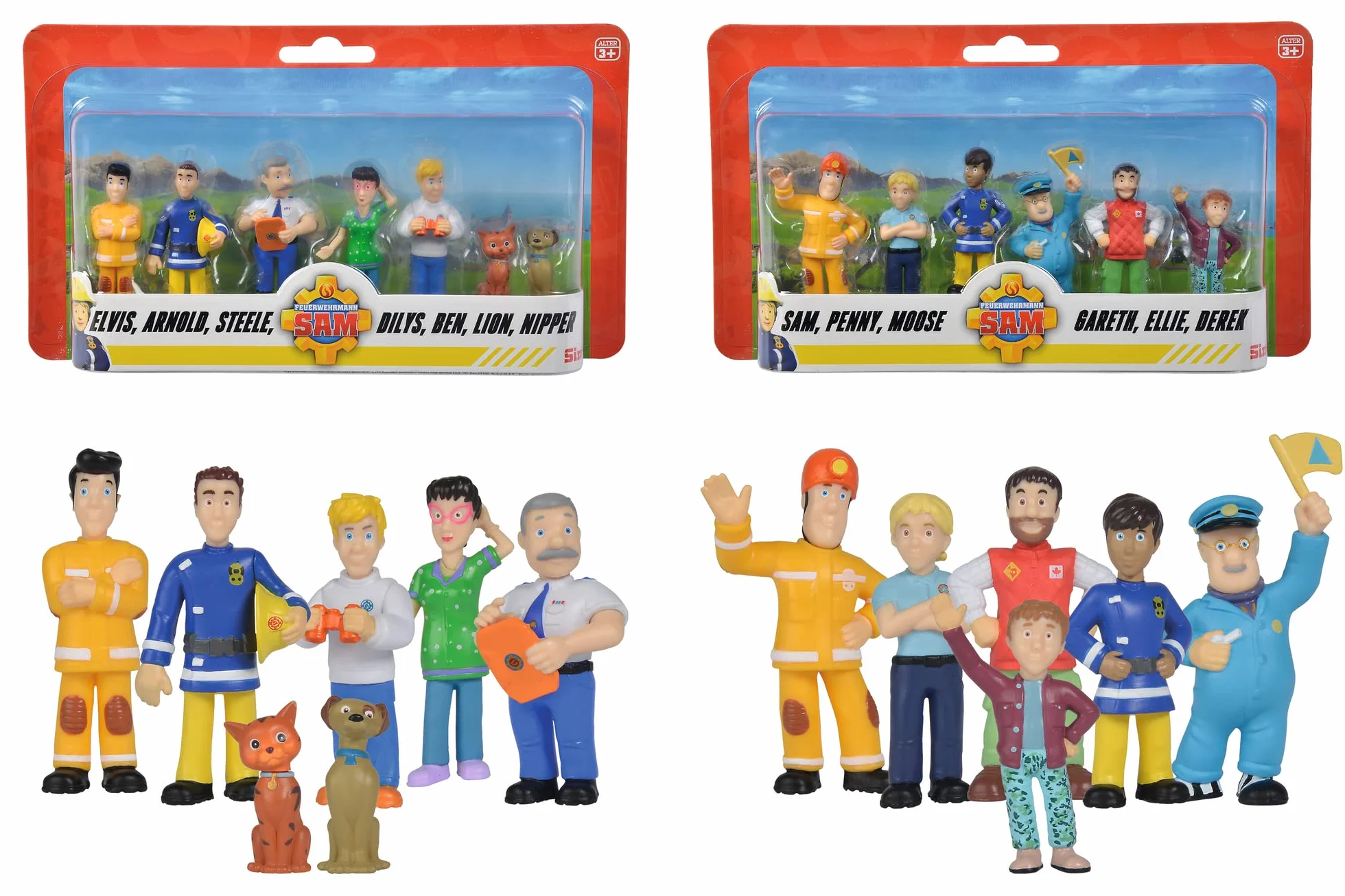 Simba 109252538 – strażak Sam, zestaw 6 figurek, 2-krotne sortowanie, dostawa tylko jednej wersji, figurki 5-7 cm, od 3 lat