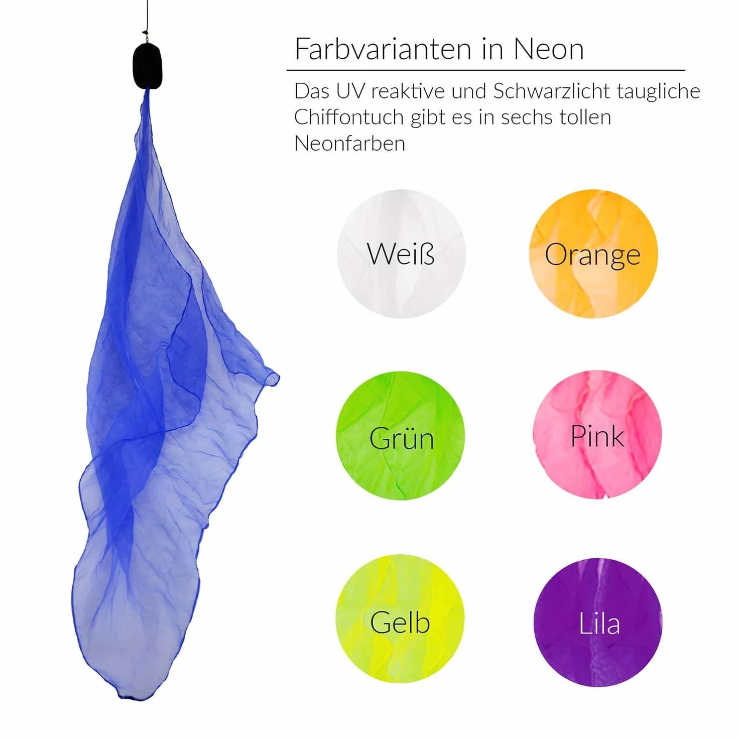 Diabolo Freizeitsport POI Luminous UV w kolorze niebieskim - Angel Wings Spinning Pois. Spiral Pois, Soft-Pois dla początkujących i profesjonalistów