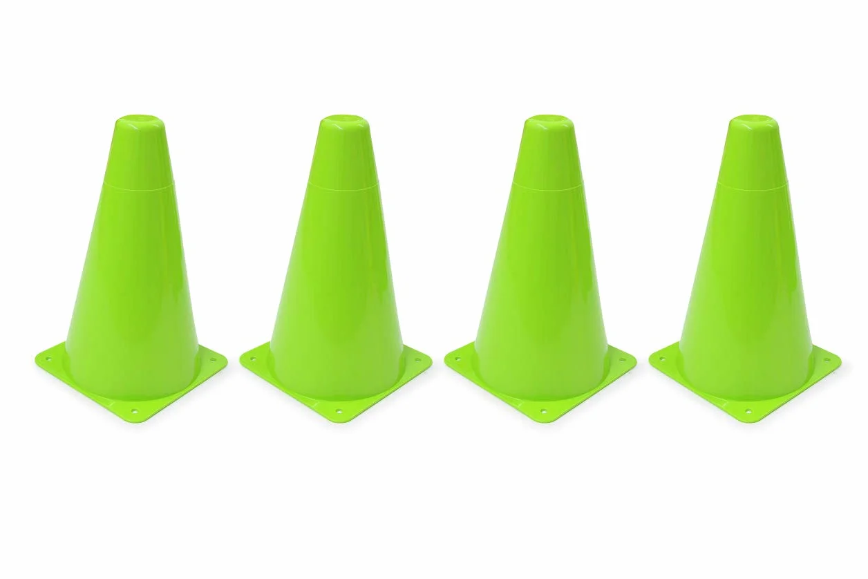 JAMARA 460522 - Pylony Traffic VE4 – możliwość układania w stos, wszechstronne zastosowanie, 4 otwory mocujące, z wytrzymałego tworzywa sztucznego, łatwy do przenoszenia, oszczędność miejsca podczas