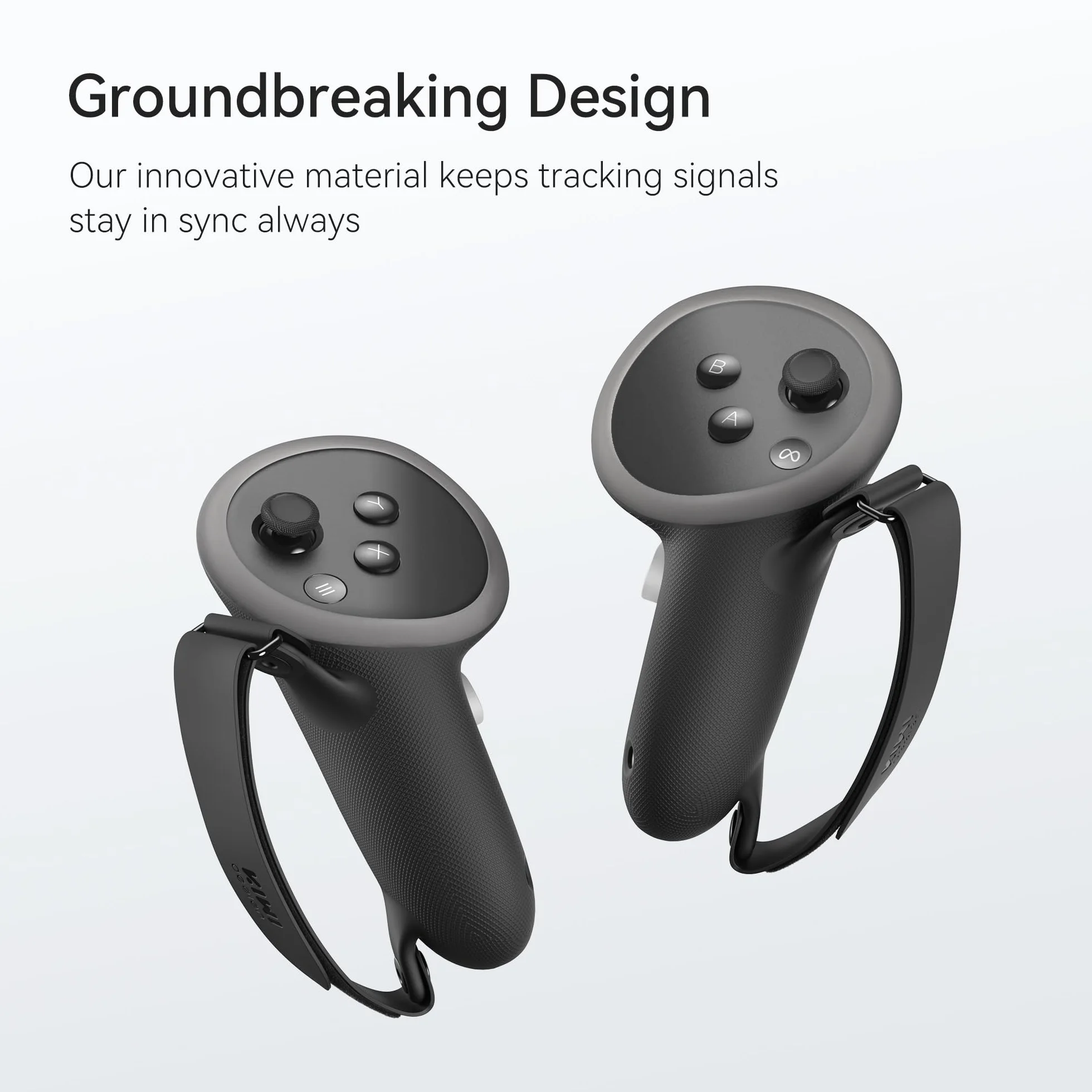 KIWI design Akcesoria do uchwytów kontrolera kompatybilne z Meta Quest 3, silikonowy ochraniacz na dłonie z paskami na kostki
