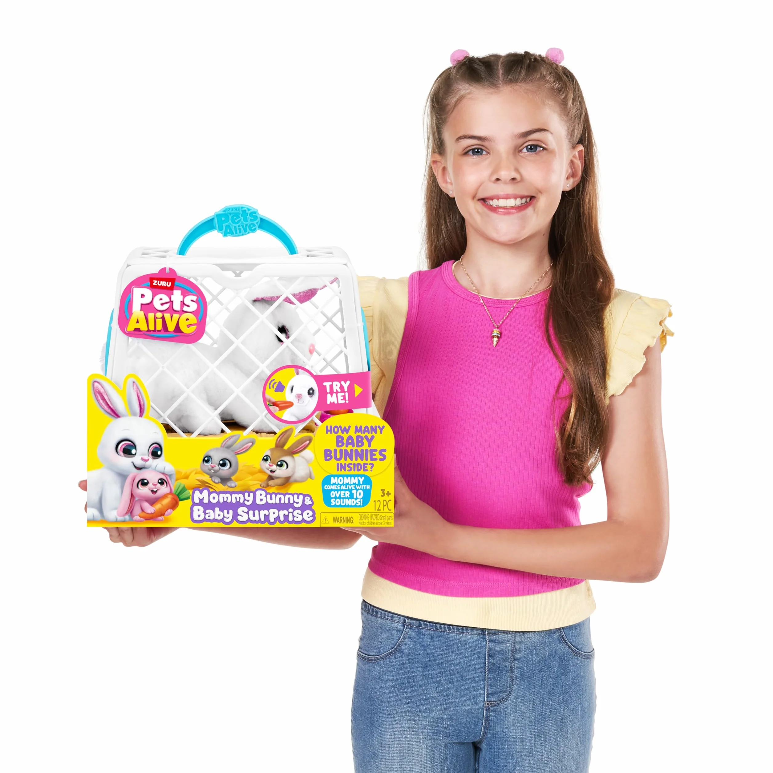 ZURU Pets Alive Mommy Bunny & Baby Surprise elektroniczny robotyczny pluszowy zabawka