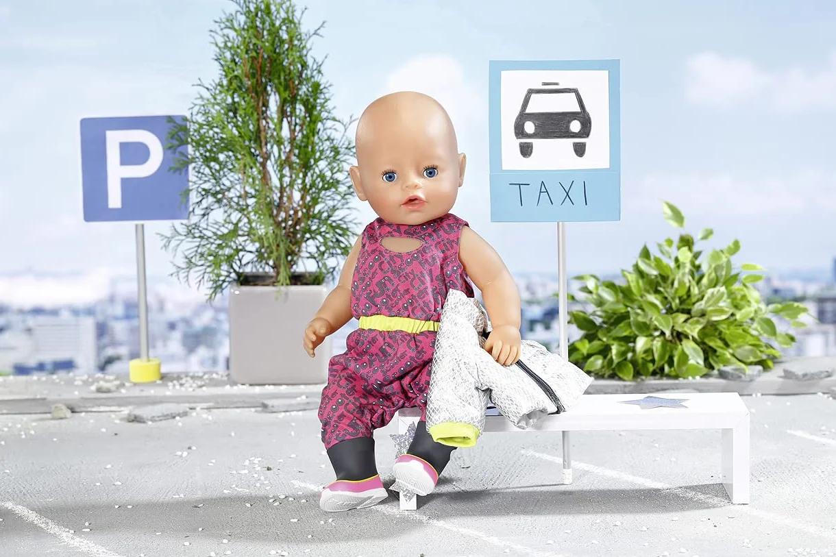 BABY born City Deluxe Scooter Combo, strój dla lalek jednoczęściowy, kurtka i kozaki, 830215 Zapf Creation
