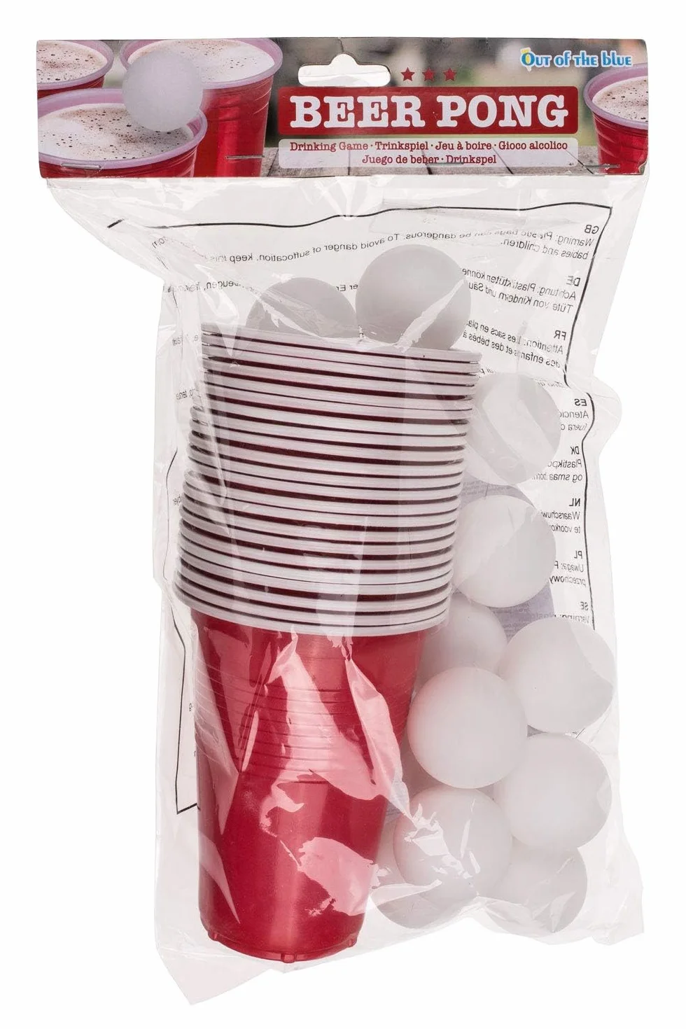 Gra Beer Pong 15 piłek 22 kubki 550 ml tworzywo sztuczne