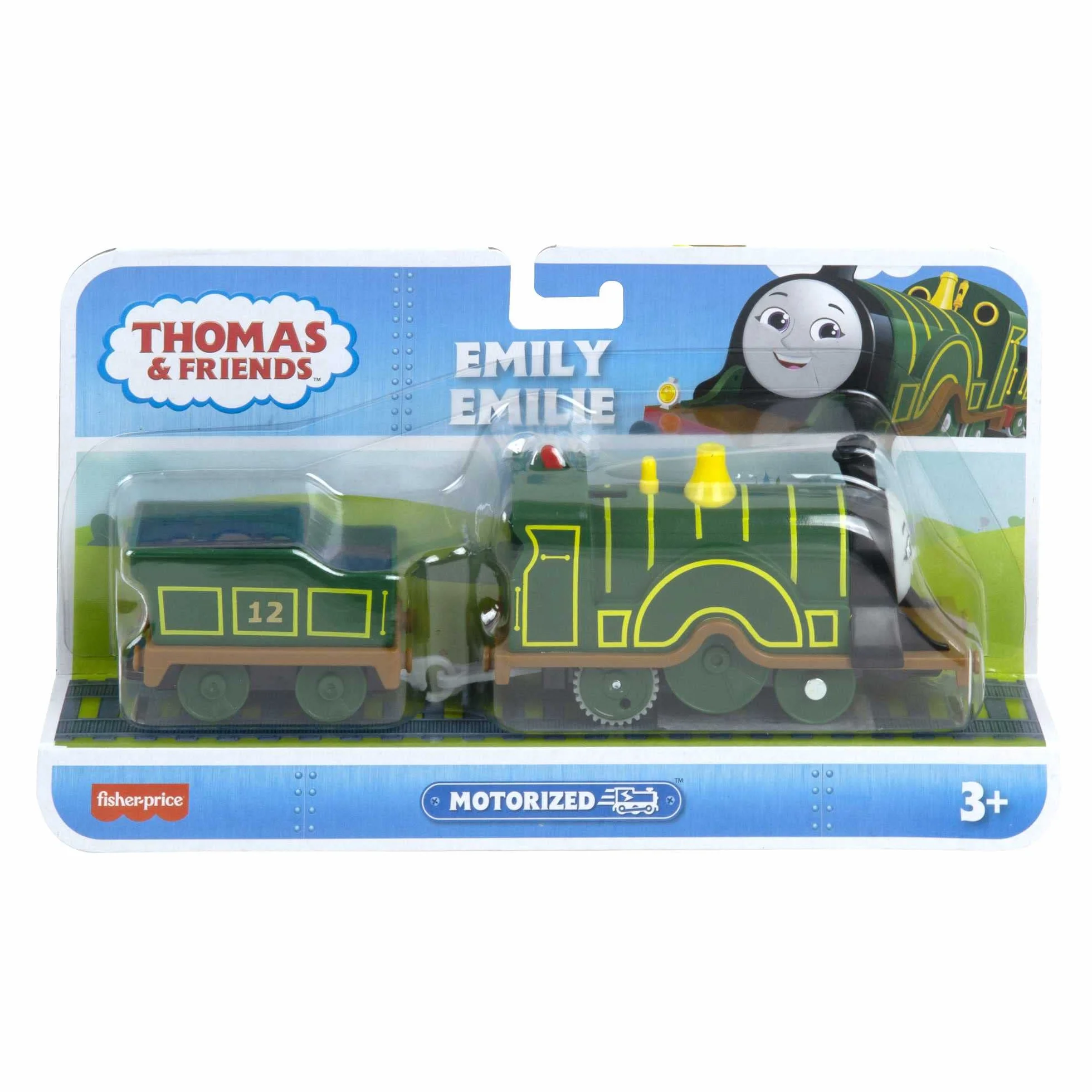 Thomas & Friends Lokomotywa Emilka z napędem na baterie i wagonem, dla przedszkolaków od 3 roku życia, HHN41