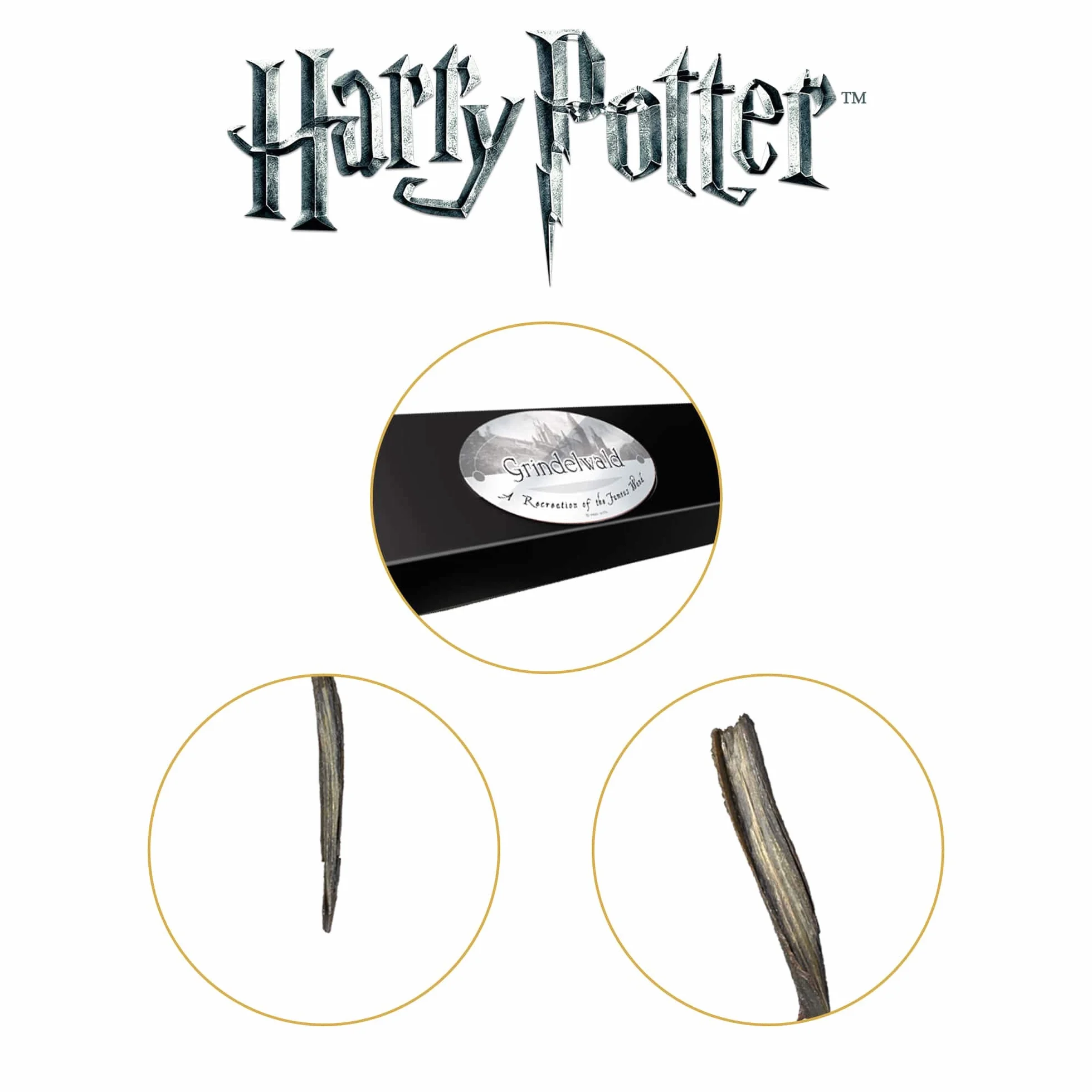 The Noble Collection – Gellert Grindelwald Postać Magiczna różdżka – Harry Potter różdżka ok. 15 cali (35 cm) – zestaw filmowy Harry Potter rekwizyty filmowe różdżki
