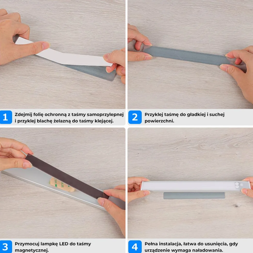 OUSFOT Reglette Led 30CM 2 Sztuki, Lampa Wykrywająca Ruch z 3 Temperaturami Barw, Lampa LED do Napędu Naładowywalna, Regulowana Jasność, do Szaf, Szafek, Schodów, Bibliotek