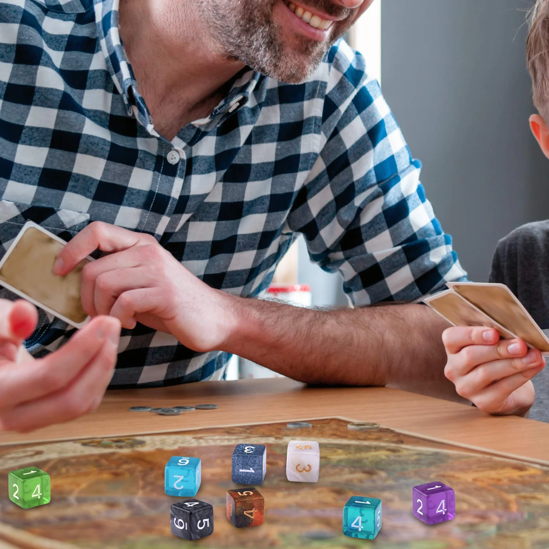 SIQUK Kości wielościenne, 6-stronne, różne kolory, do gier stołowych DND RPG, MTG, z czarną aksamitną torbą do przechowywania, 35 szt