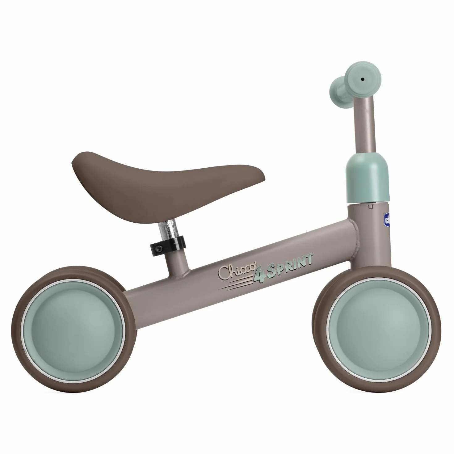 Chicco Ride-ON Quadricycle bez pedałów, rowerek biegowy dla dzieci bez pedałów, płynna jazda, gumowe koła, miękkie, antypoślizgowe siedzisko, antypoślizgowe uchwyty, 1-3 lata, maks. 20 kg, beżowy