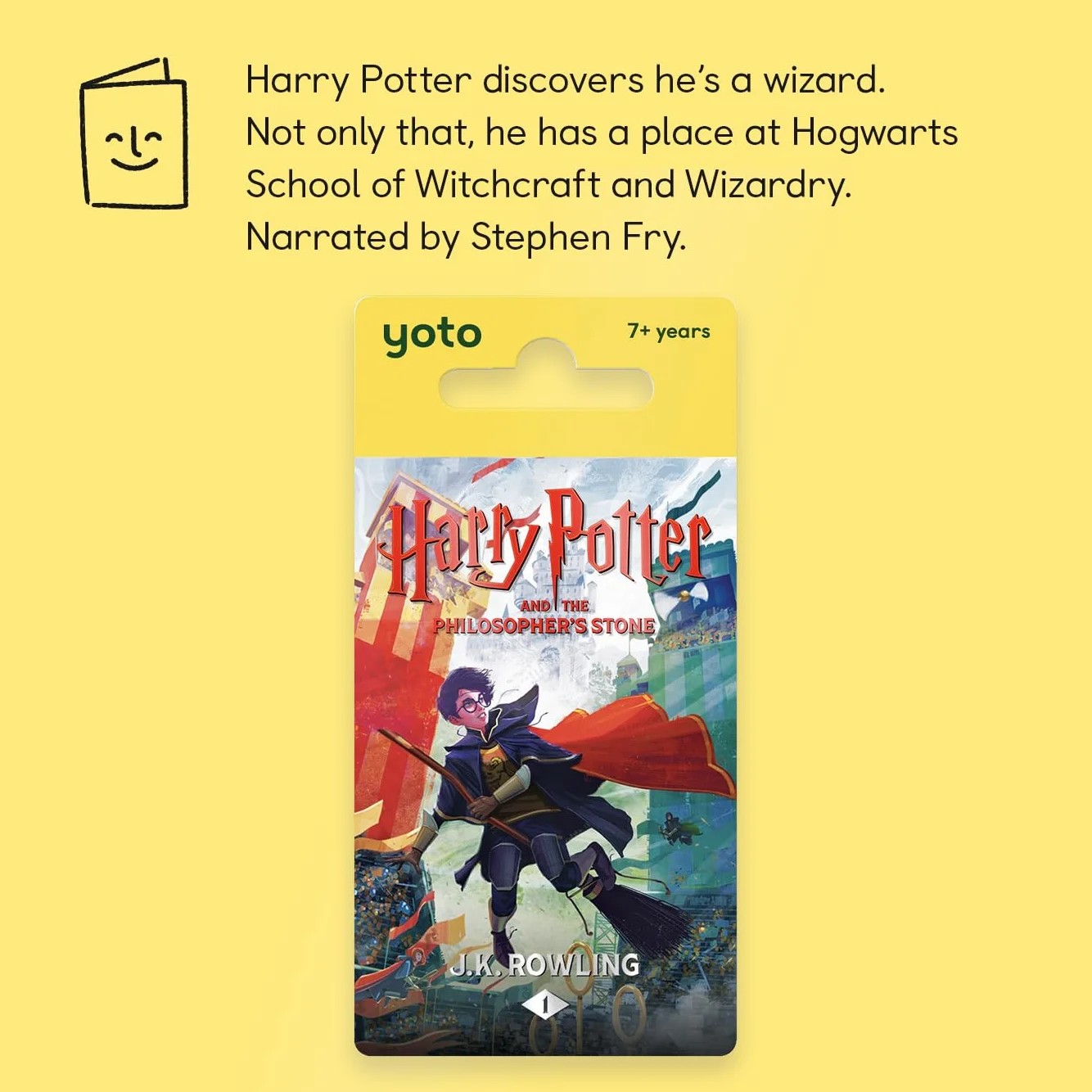 Yoto Harry Potter i kamień filozoficzny – karta dźwiękowa dla dzieci do użytku z odtwarzaczem i mini urządzeniem audio All-in-1, słuchanie bez ekranu z zabawnymi historiami na dobranoc i z podróży, od