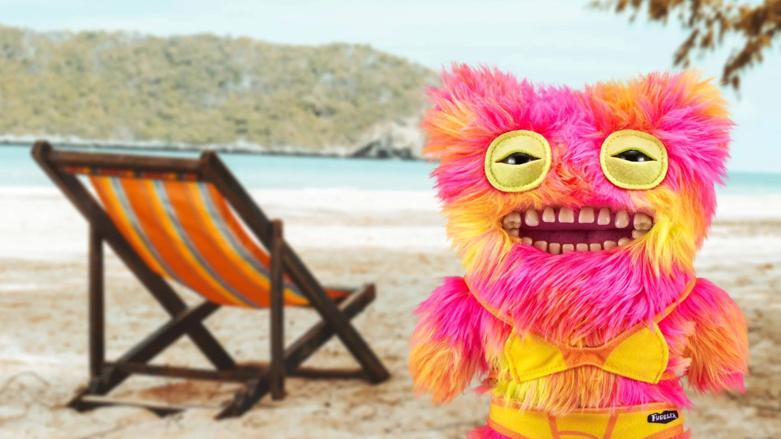 Fuggler Vacay Vibes by ZURU, Funny Ugly Monster, Plush, Collectible, Toy (Mr Buttons - Multi)