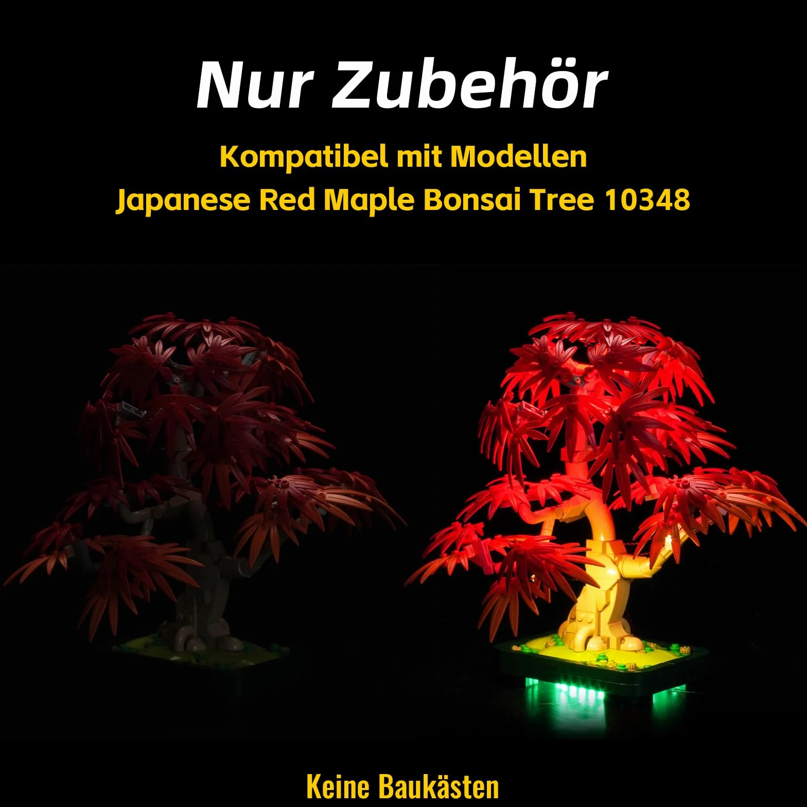 Zestaw świateł LED kompatybilny z Lego Japanese Red Maple Bonsai Tree 10348 (nie jest to model), zestaw oświetleniowy kompatybilny z Lego Japanese Red Maple Bonsai Tree Kreatywna zabawka