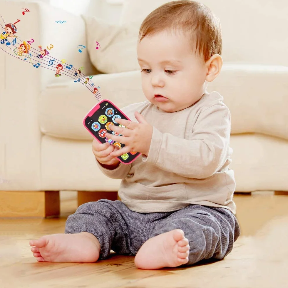 Yerloa Zabawka na telefon dla dzieci w wieku 1 lat, muzyczne zabawki dla niemowląt ze światłami, muzyką, dźwiękiem, zabawki do telefonów komórkowych dla dzieci 12-24 miesiące, prezenty na pierwsze
